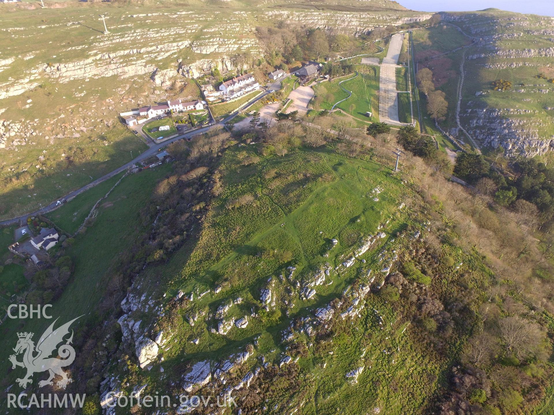 Colour photo showing Pen y Dinas Hillfort, produced by Paul R. Davis,  9th April 2017.