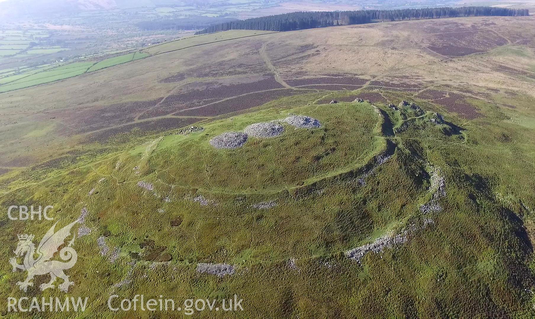 Colour photo showing Foel Drygarn, produced by Paul R. Davis,  9th May 2017.