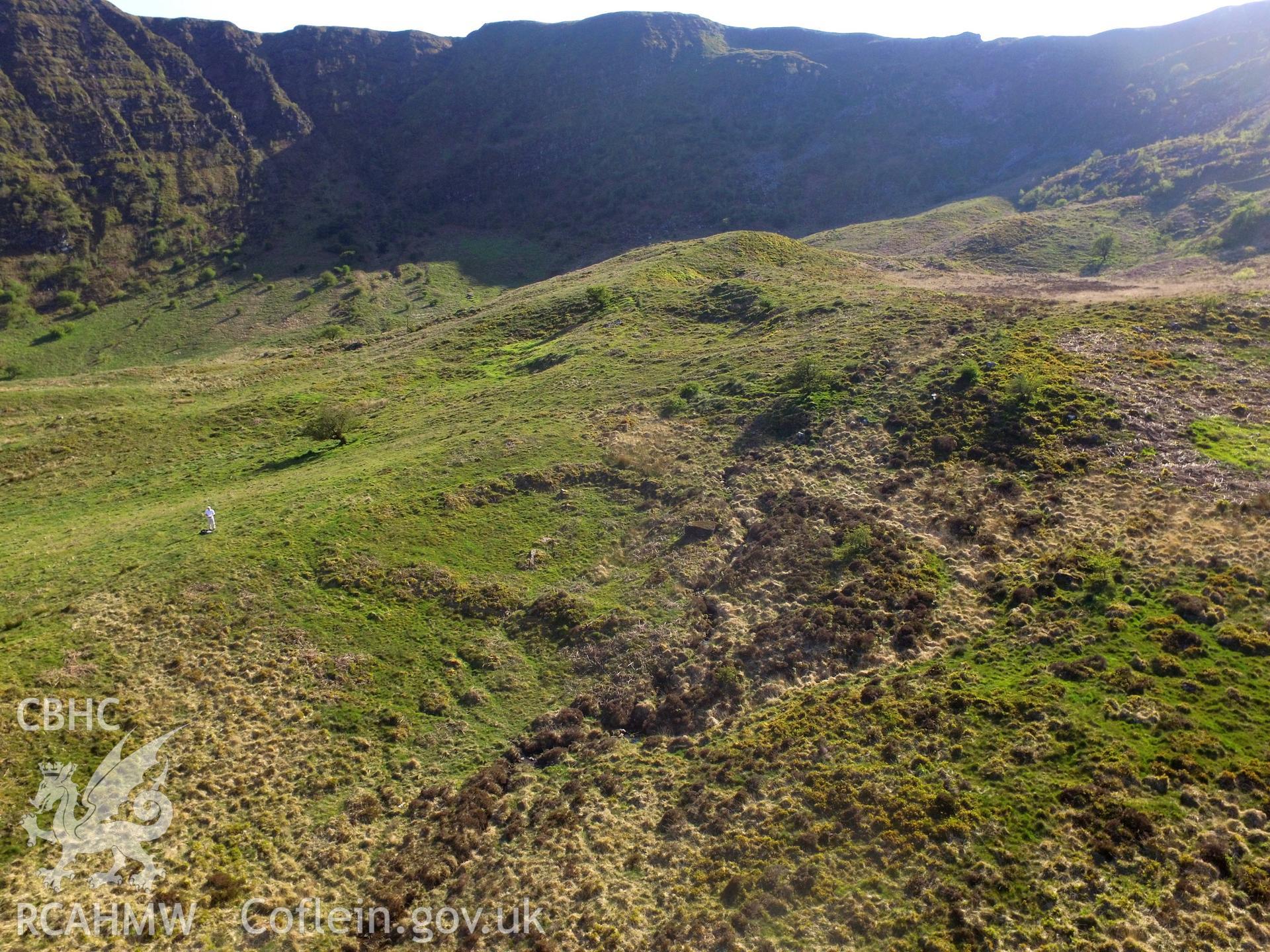 Colour photo showing Craig Cerrig-Gleisiad Settlement,  produced by Paul R. Davis,  10th May 2017.