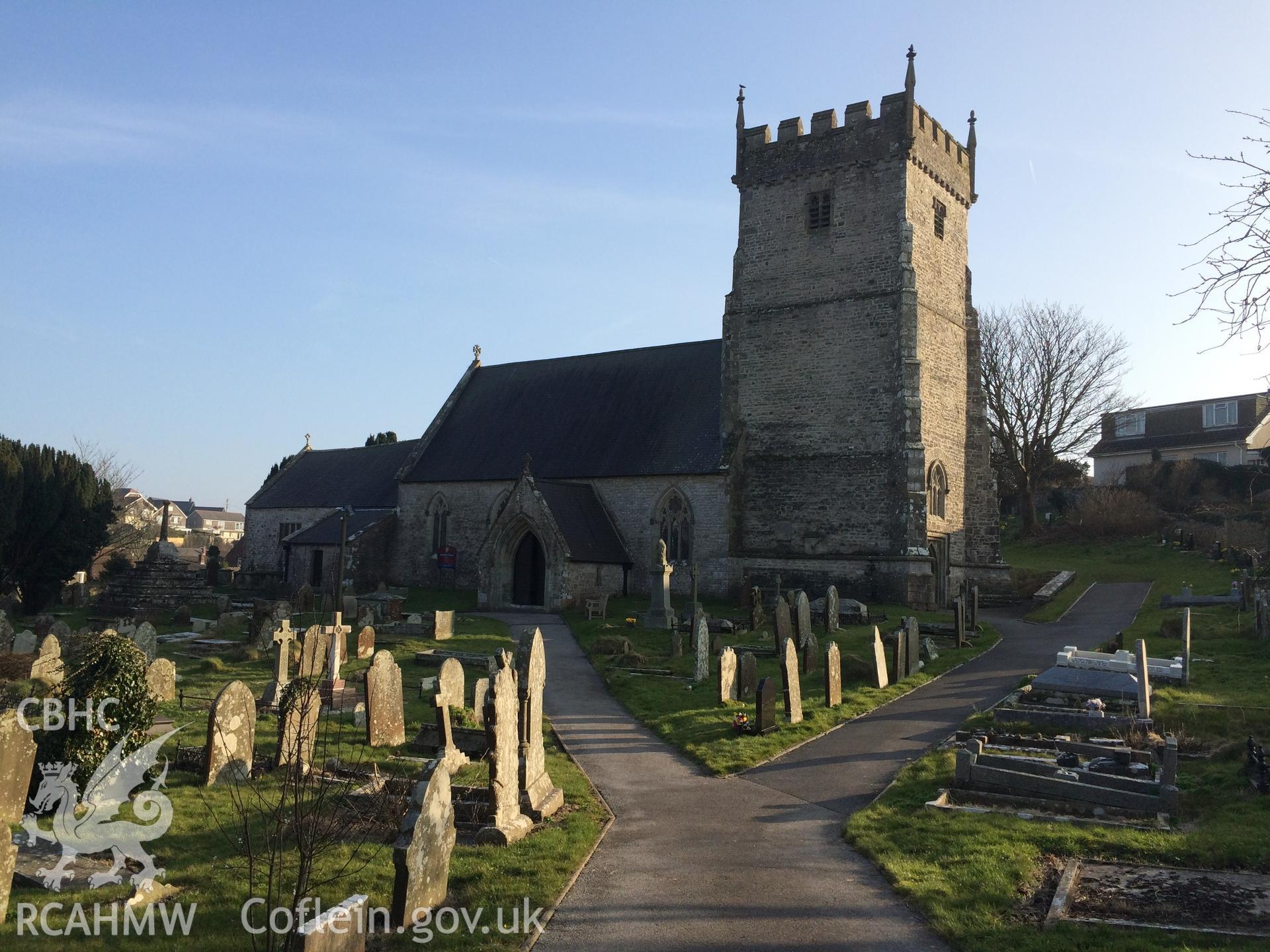 Colour photo showing St Bride's Church, taken by Paul R. Davis, 13th March 2016.