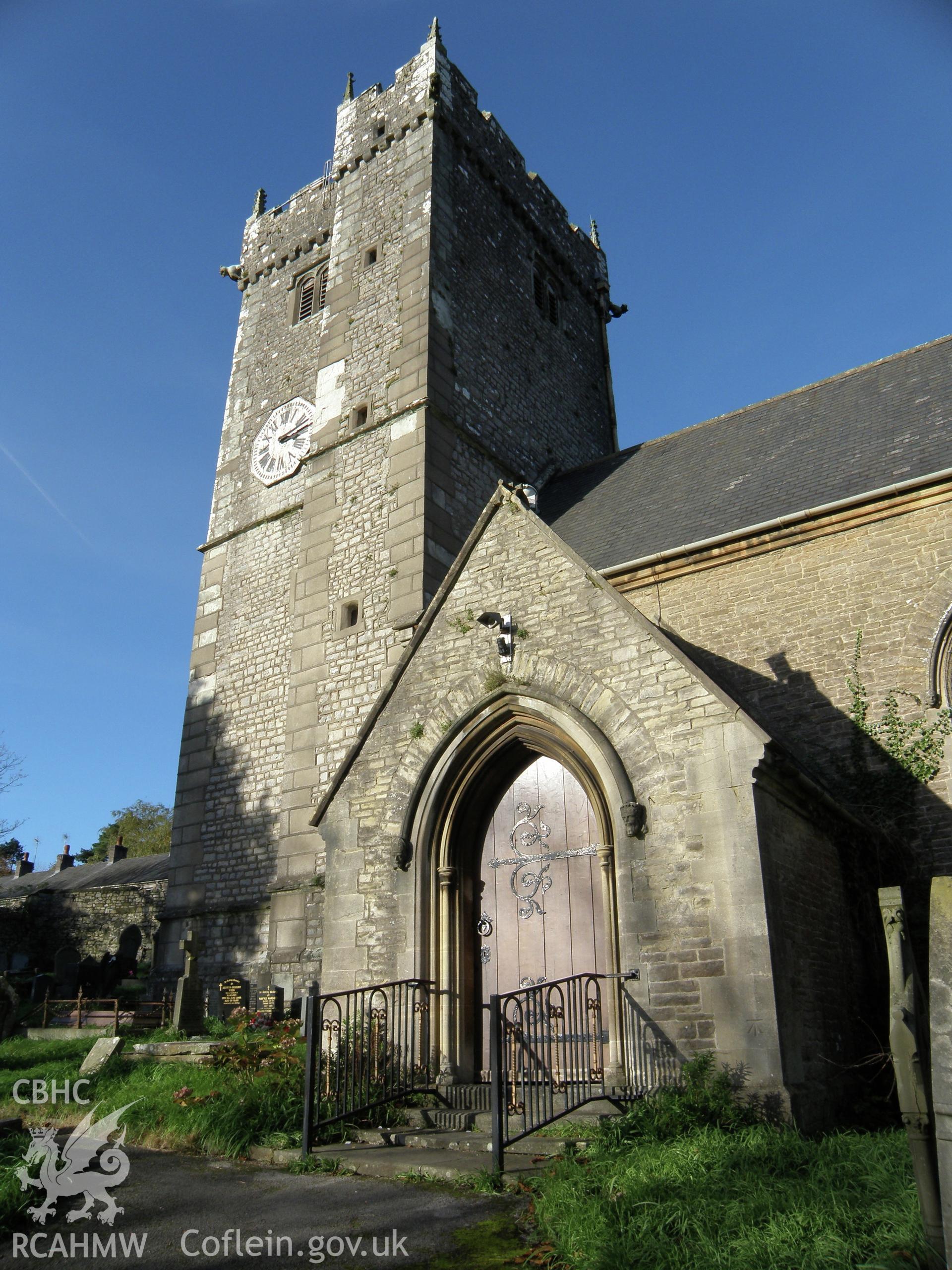 Colour photo showing St. Illtyd's Church, Bridgend, produced by Paul R. Davis, 23rd March 2013.