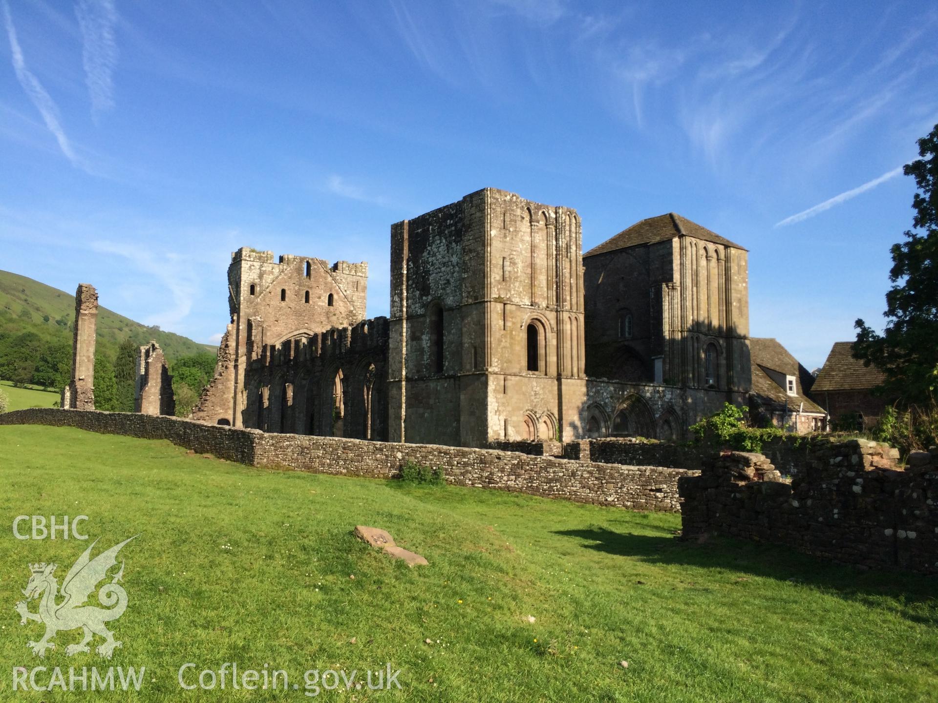 Colour photo showing Llanthony Abbey,  produced by Paul R. Davis, 2nd June 2016.