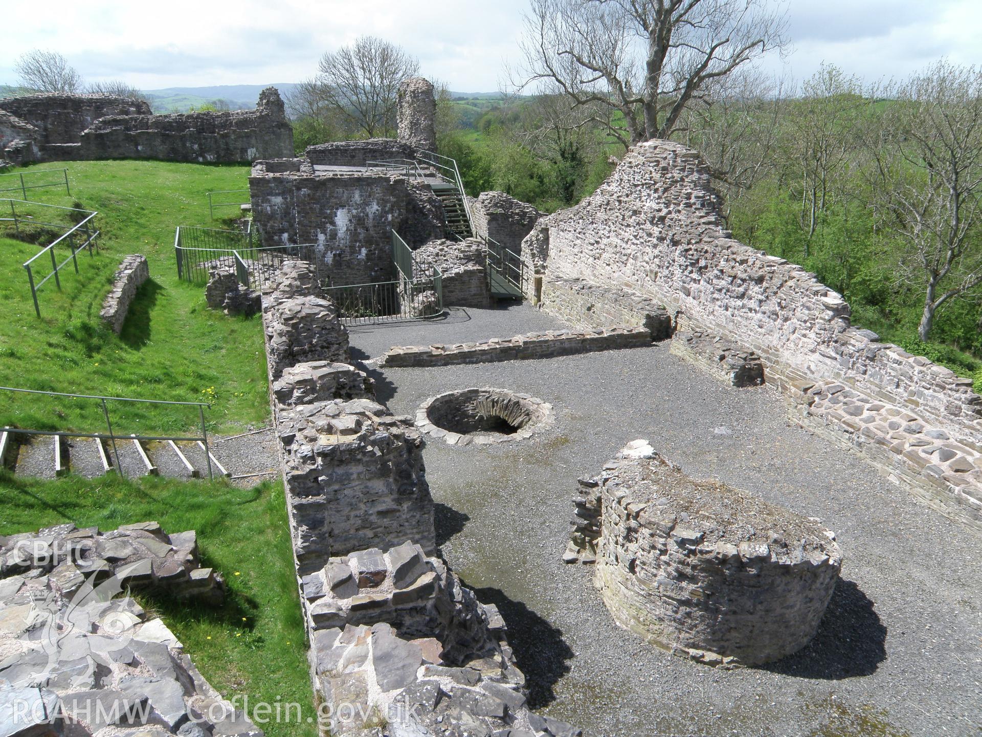 Colour photo of Dolforwyn Castle, taken by Paul R. Davis, 10th May 2014.