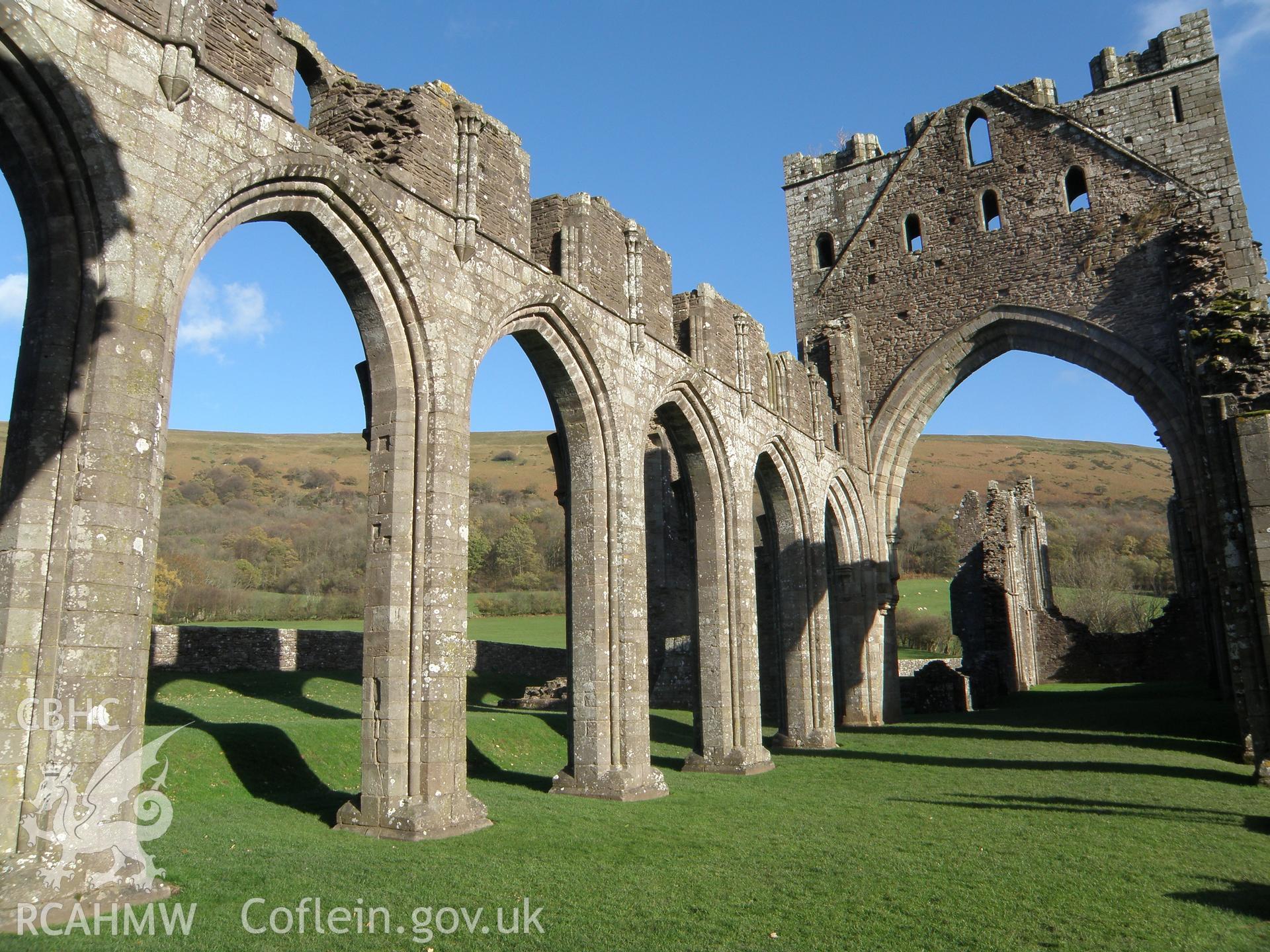 Colour photo of Llanthony Abbey, taken by Paul R. Davis, 13th November 2010.