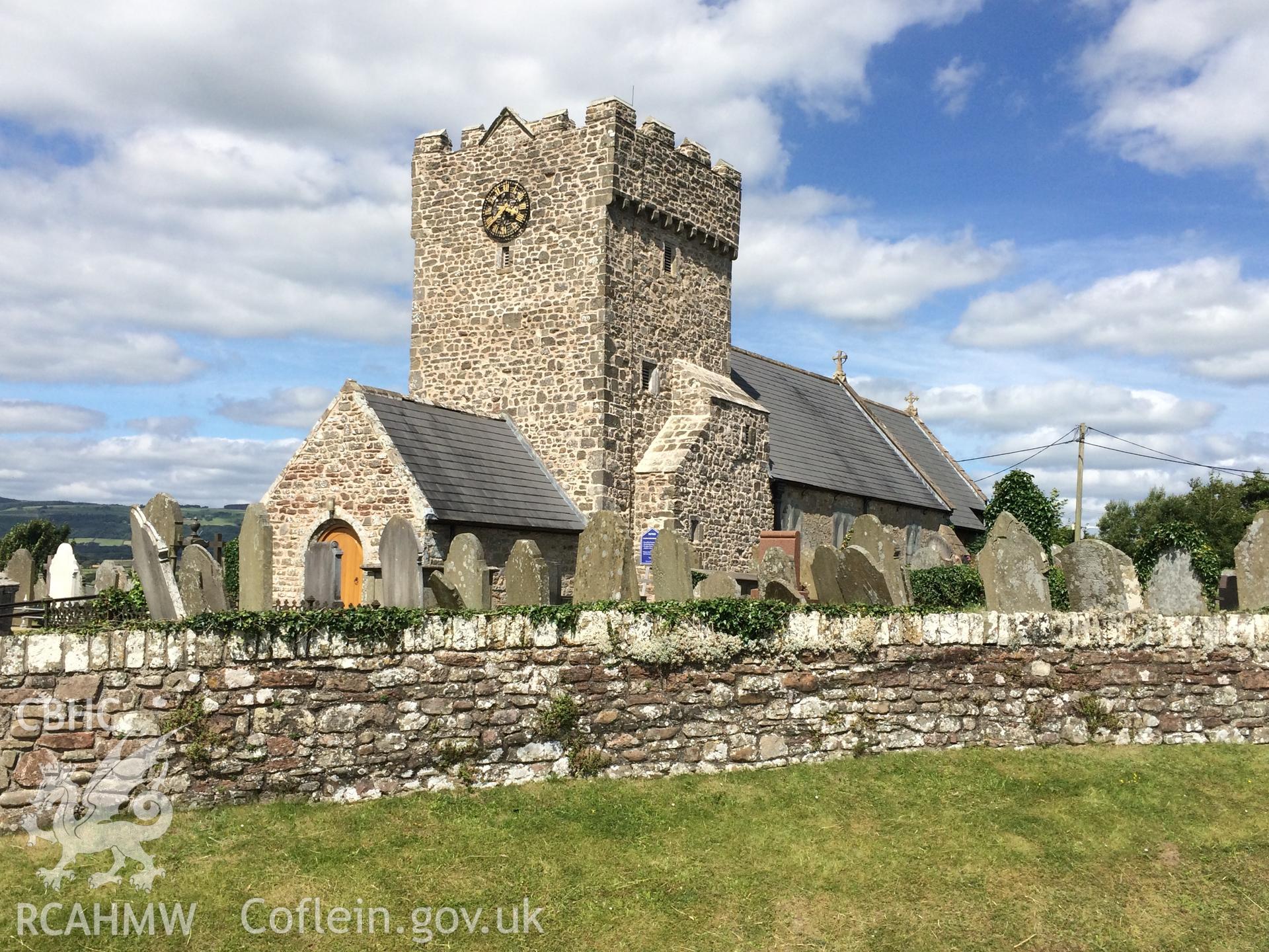 Colour photo showing Mawdlam Church, taken by Paul R. Davis, 5th July 2016.