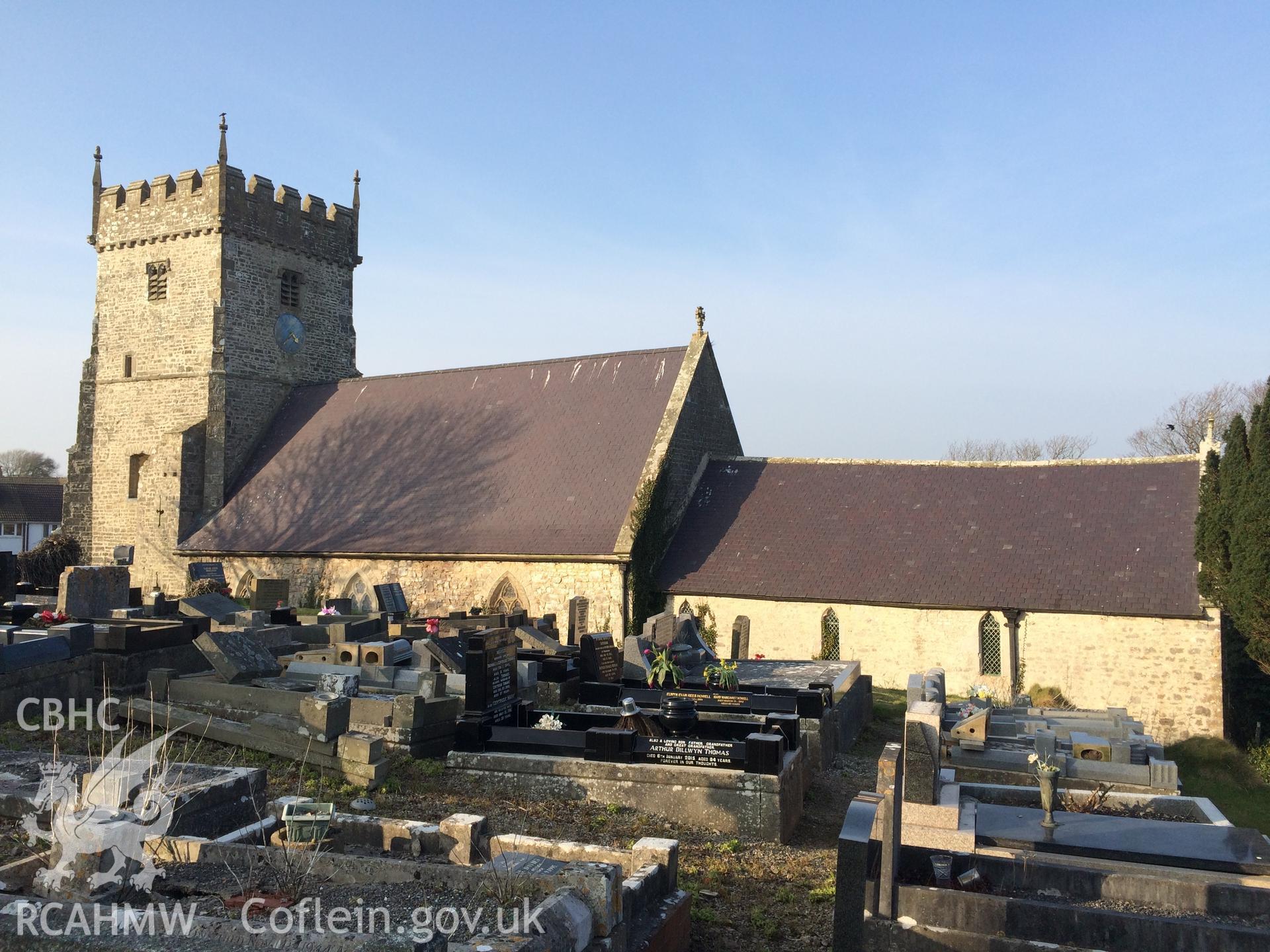 Colour photo showing St Bride's Church, taken by Paul R. Davis, 13th March 2016.