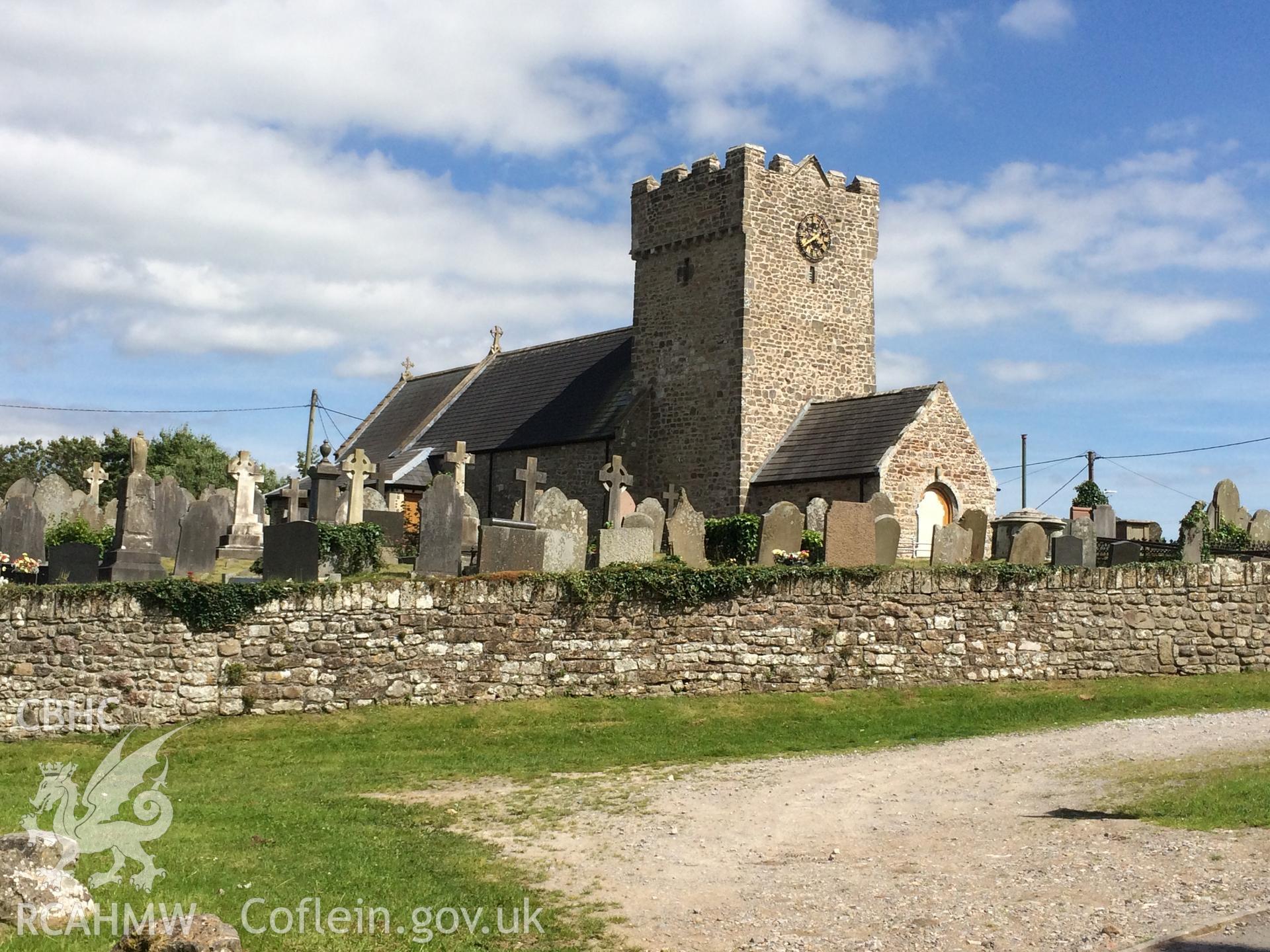 Colour photo showing Mawdlam Church, taken by Paul R. Davis, 5th July 2016.