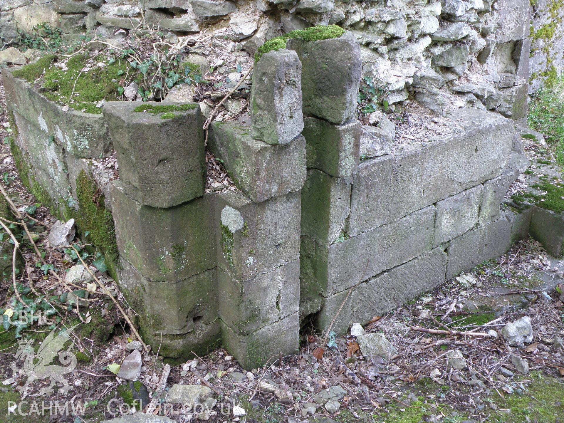 Colour photo of Llangybi Castle, taken by Paul R. Davis, 2nd March 2013.