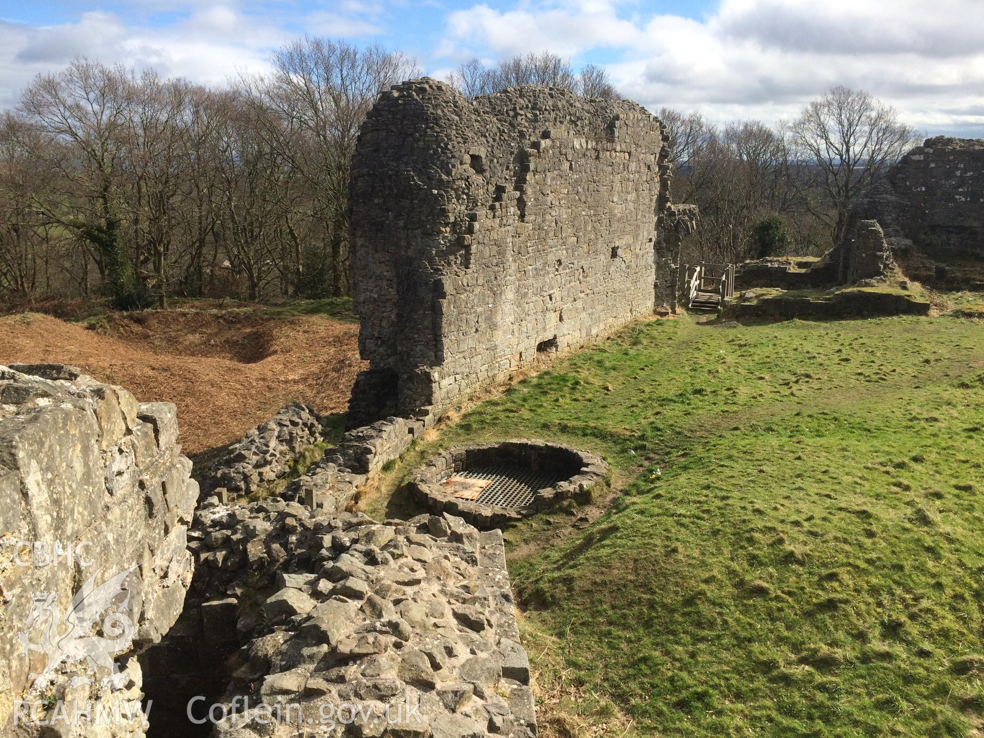 Colour photo showing Caergwrle Castle, produced by  Paul R. Davis,  13th March 2017.