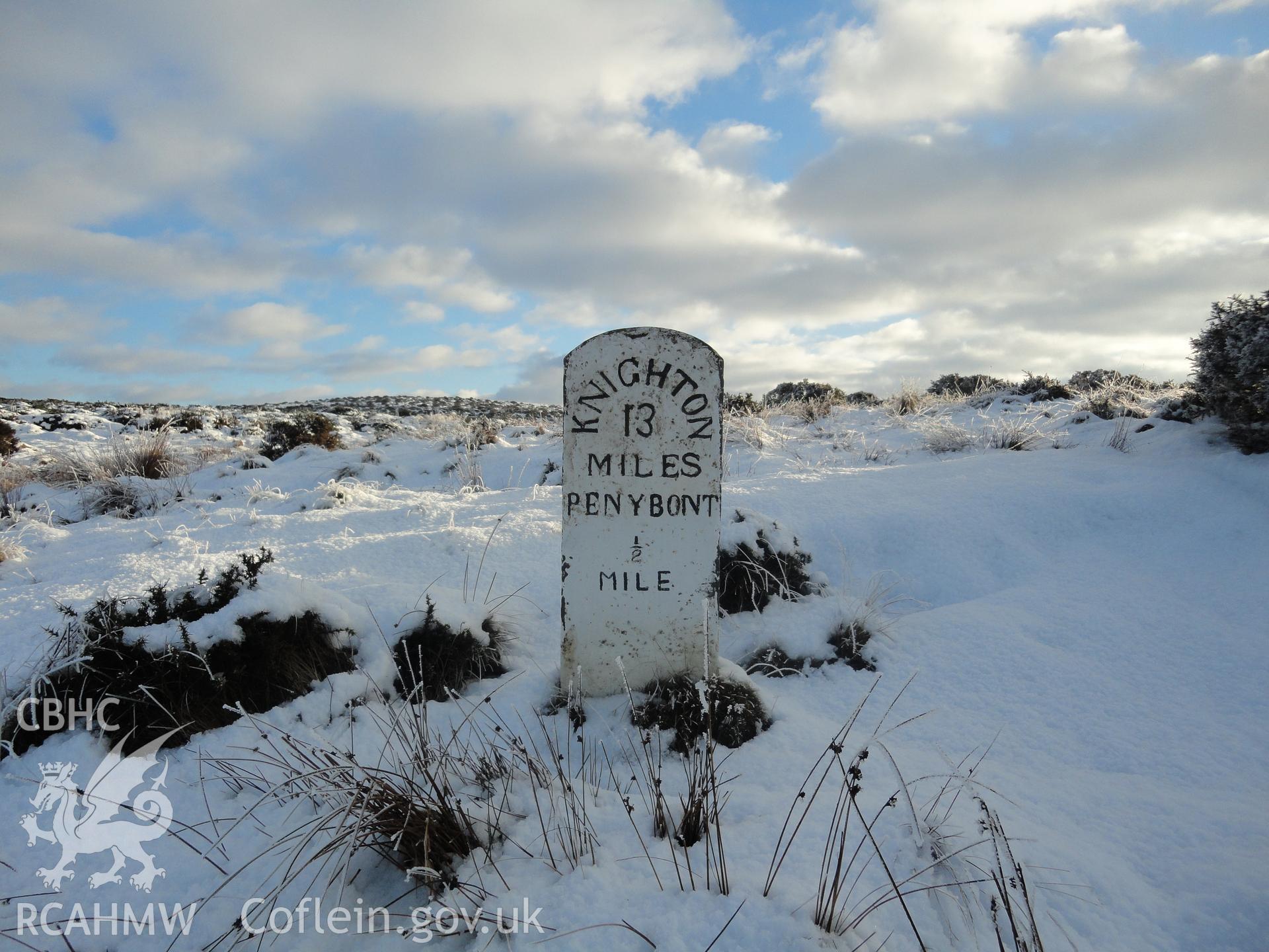 Milestone, looking south.