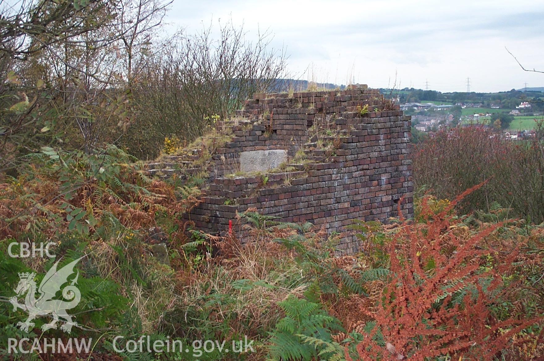 Digital photograph of Minera Leadmine Water Management Structure taken on 16/10/2002 by Oxford Archaeology North during the Ruabon Mountain Upland Survey