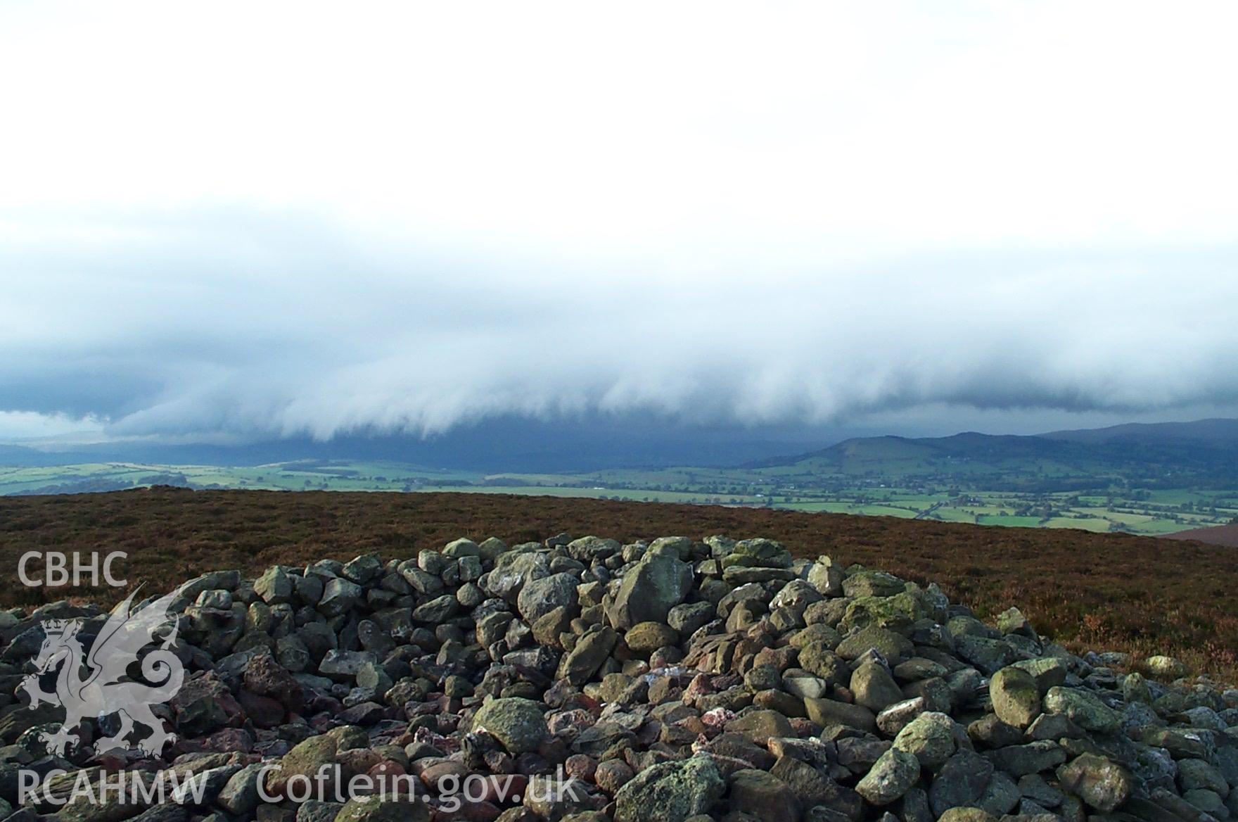 Digital photograph of Cryn-y-brain Cairn II taken on 17/10/2002 by Oxford Archaeology North during the Ruabon Mountain Upland Survey