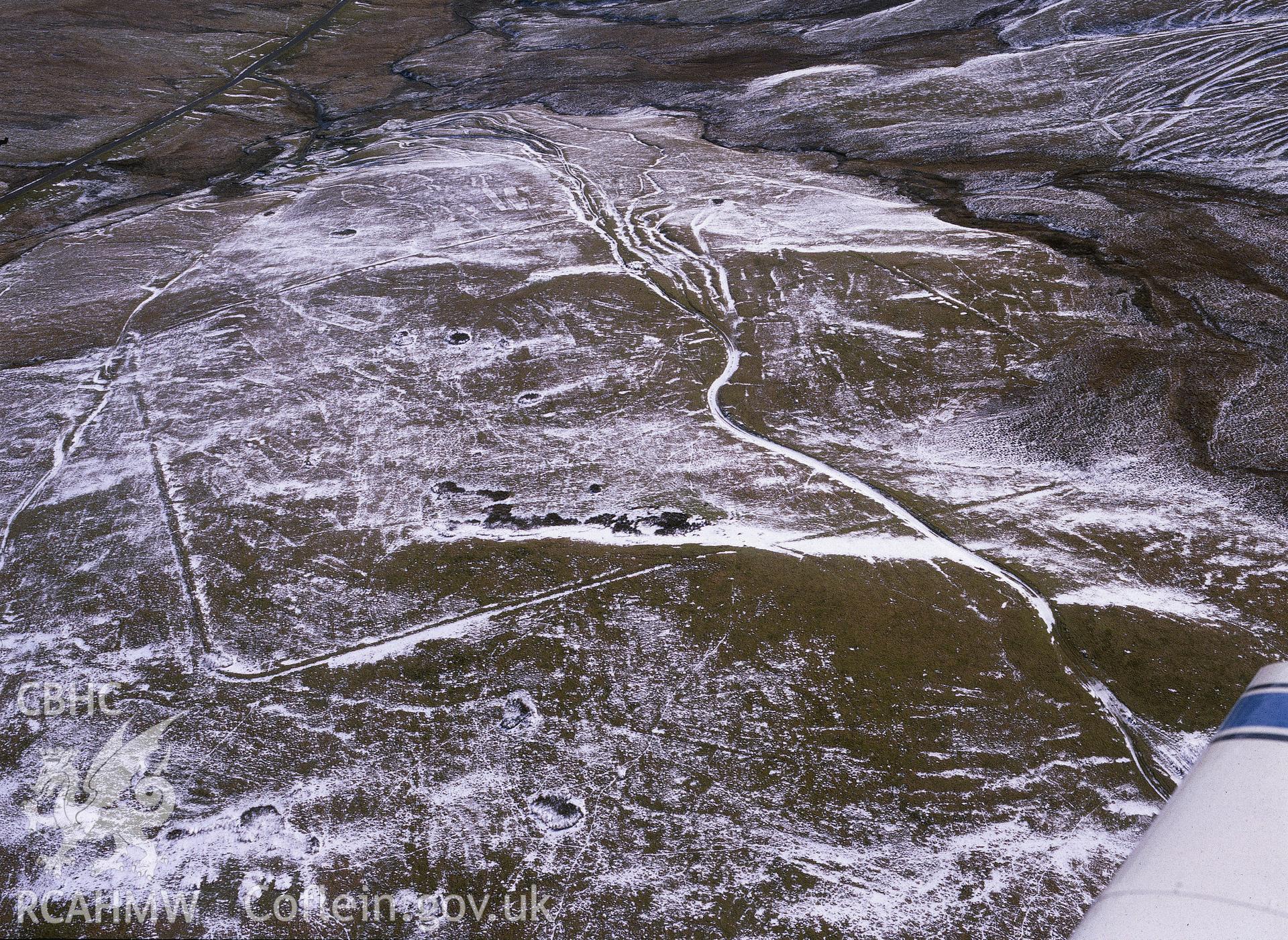 Digital image showing Esgair Perfedd in the snow.