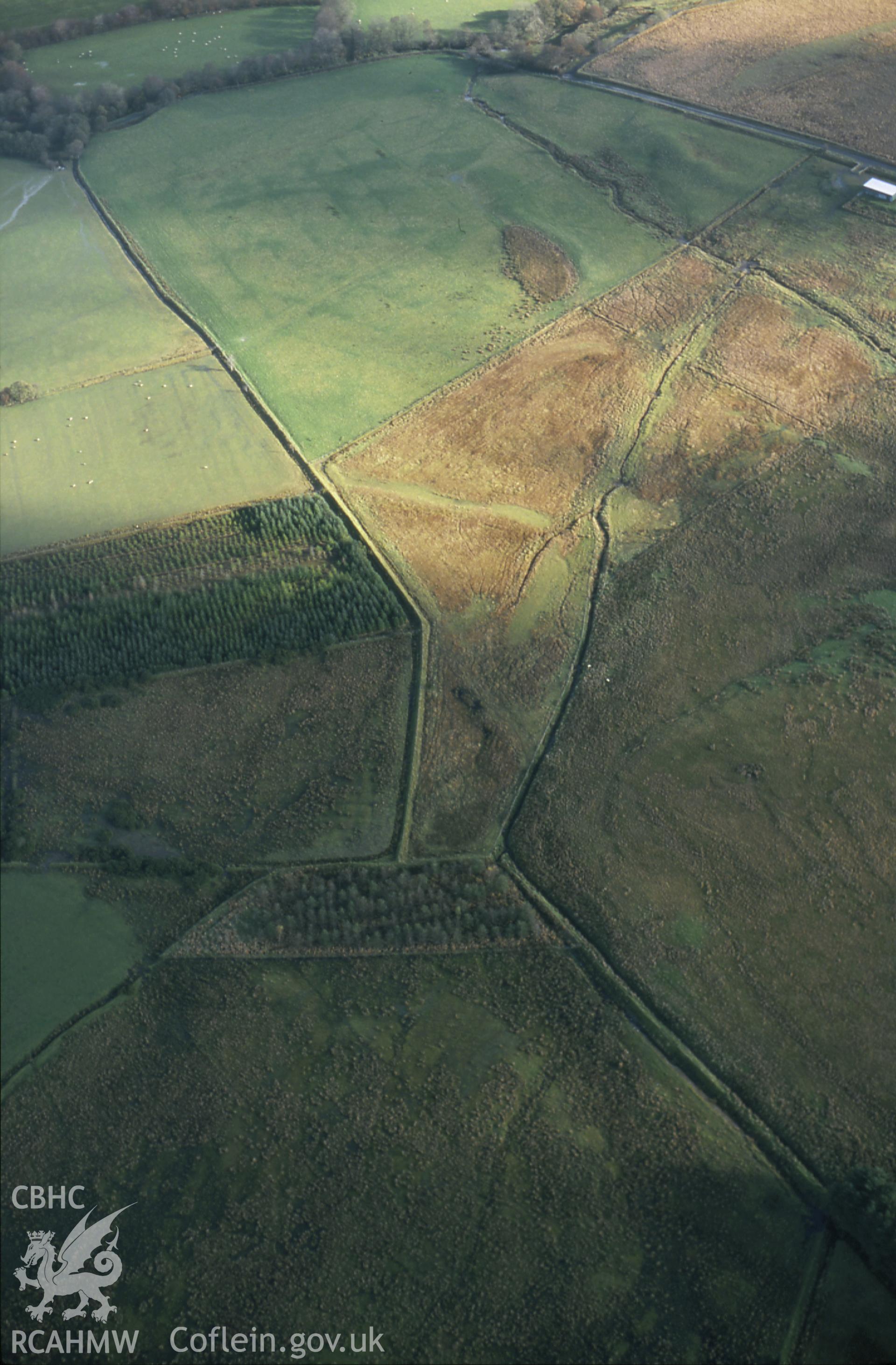 RCAHMW colour slide oblique aerial photograph of Sarn Helen, Roman Road, Pennal - Llanio (rr69c), Pennal, taken by T.G.Driver on the 04/11/2000