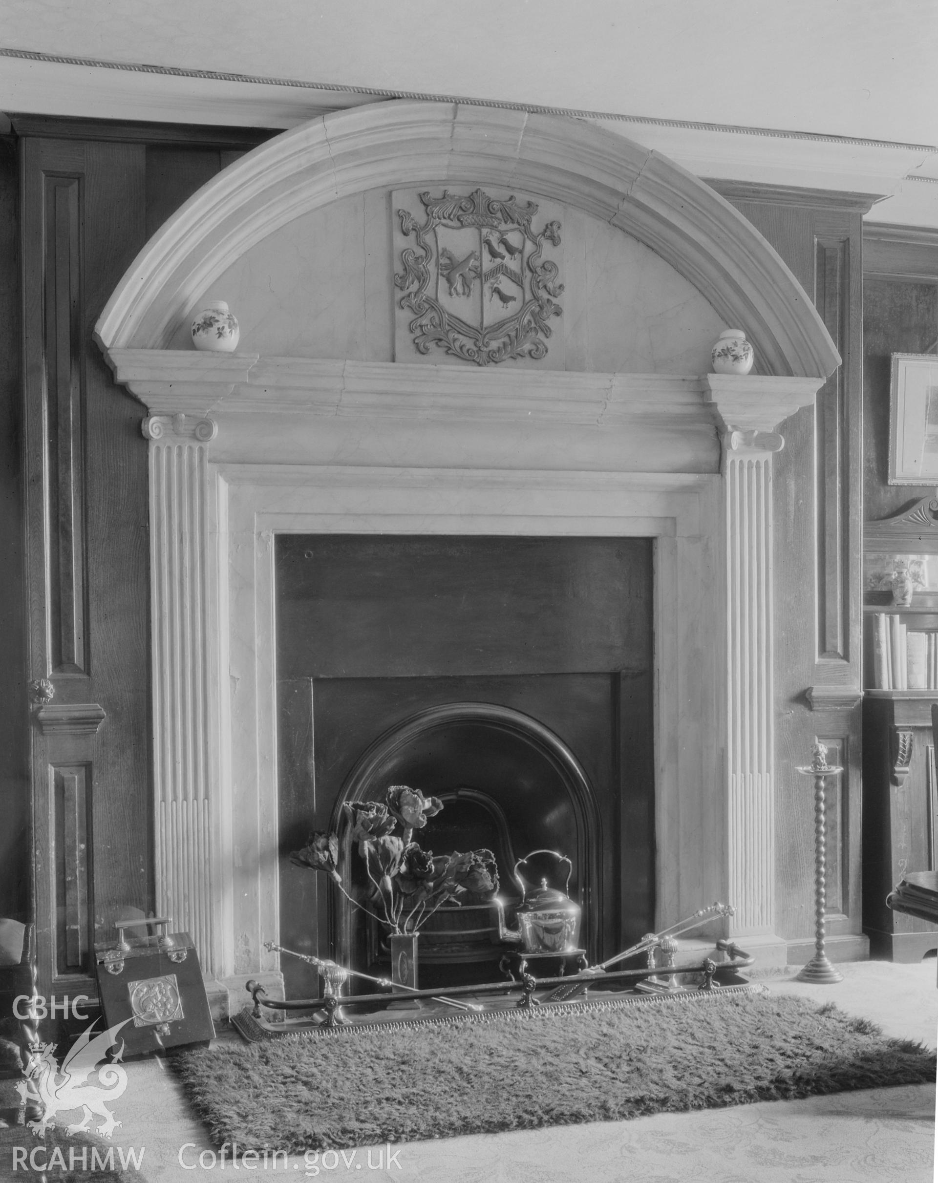 View of fireplace