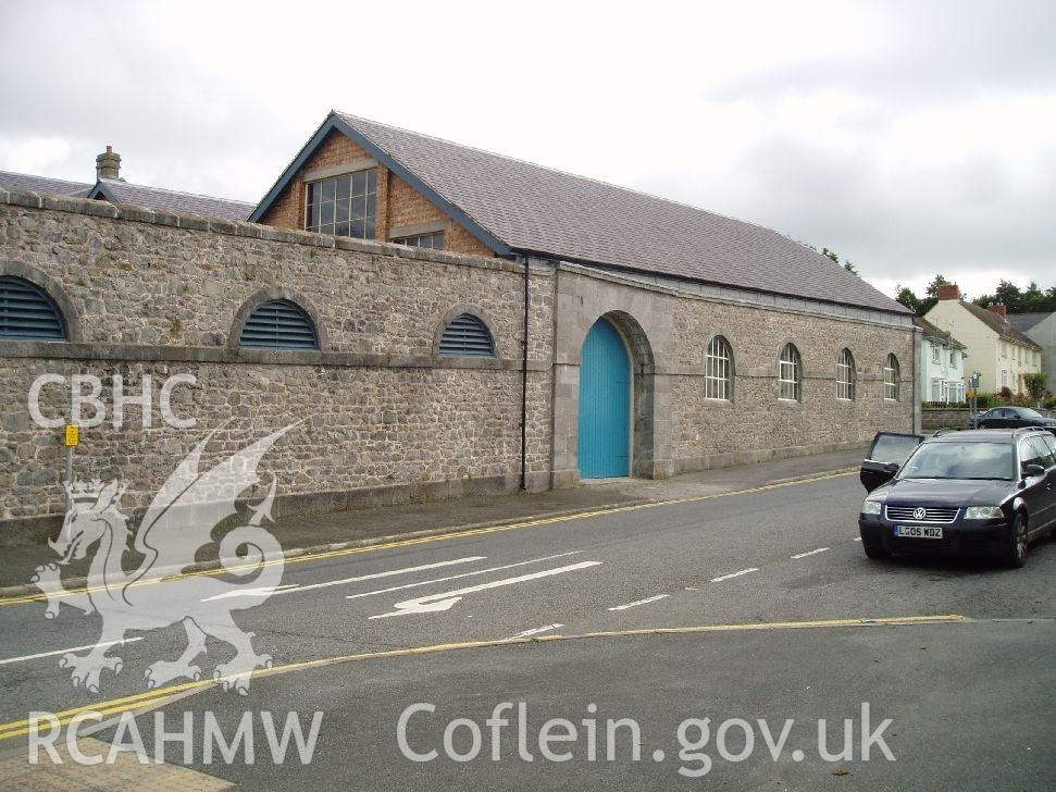 Colour digital photograph showing Market Hall Wall and Arch, Pembroke Dock taken by Phil Kingdom, 2009.