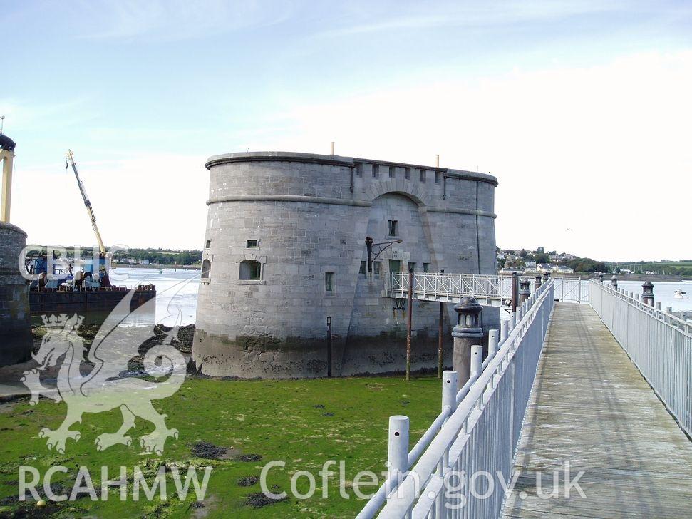 Colour digital photograph showing the East Martello Tower, Pembroke Dock, taken by Phil Kingdom, 2008.