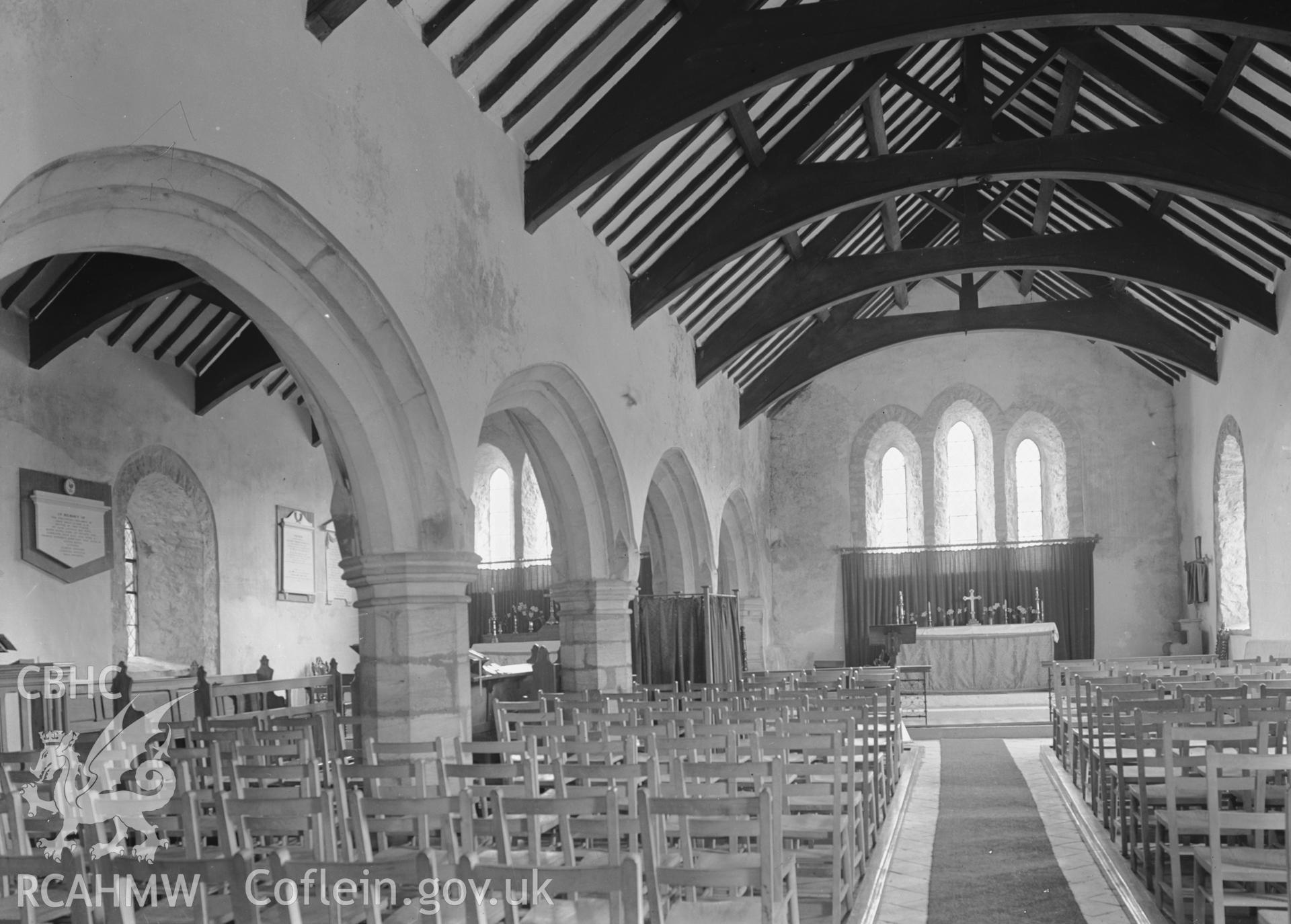 Interior view looking east in the south aisle.