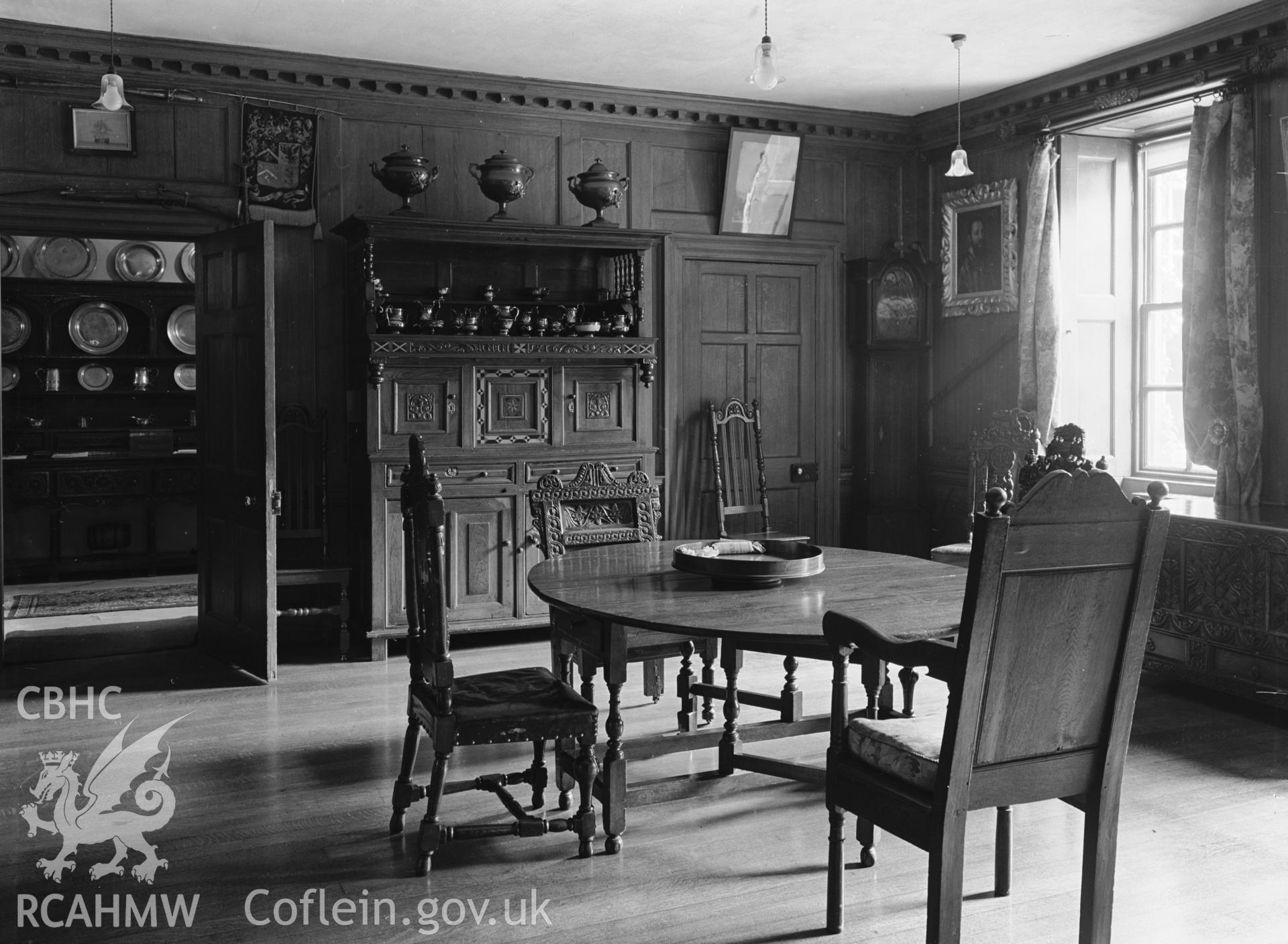 Interior view showing the oak hall.