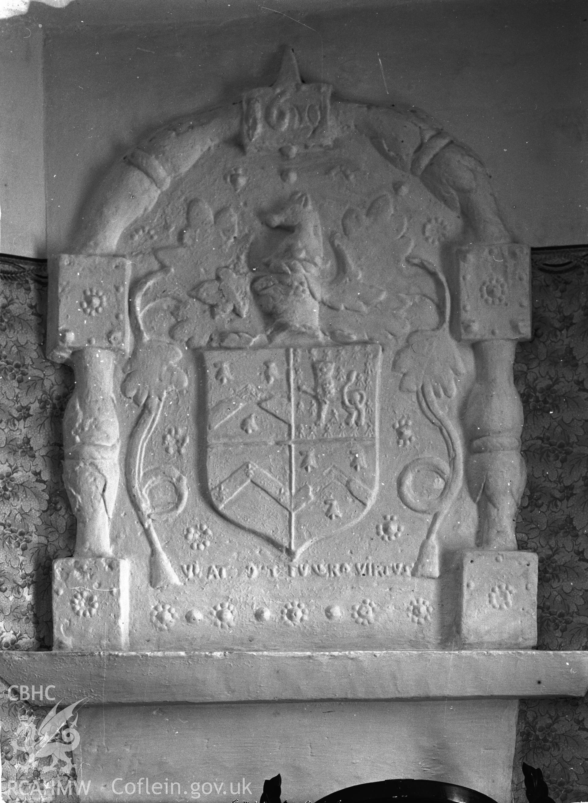 Interior view showing the plaster panel in the south-west bedroom