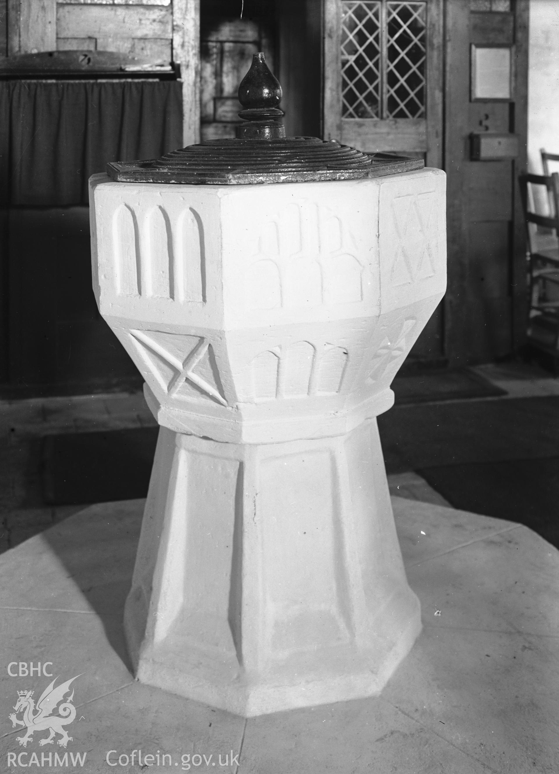 Interior view showing C12th font from the south.