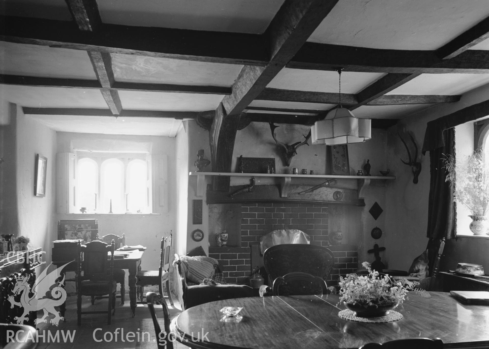 Interior: NW room, showing Tudor window