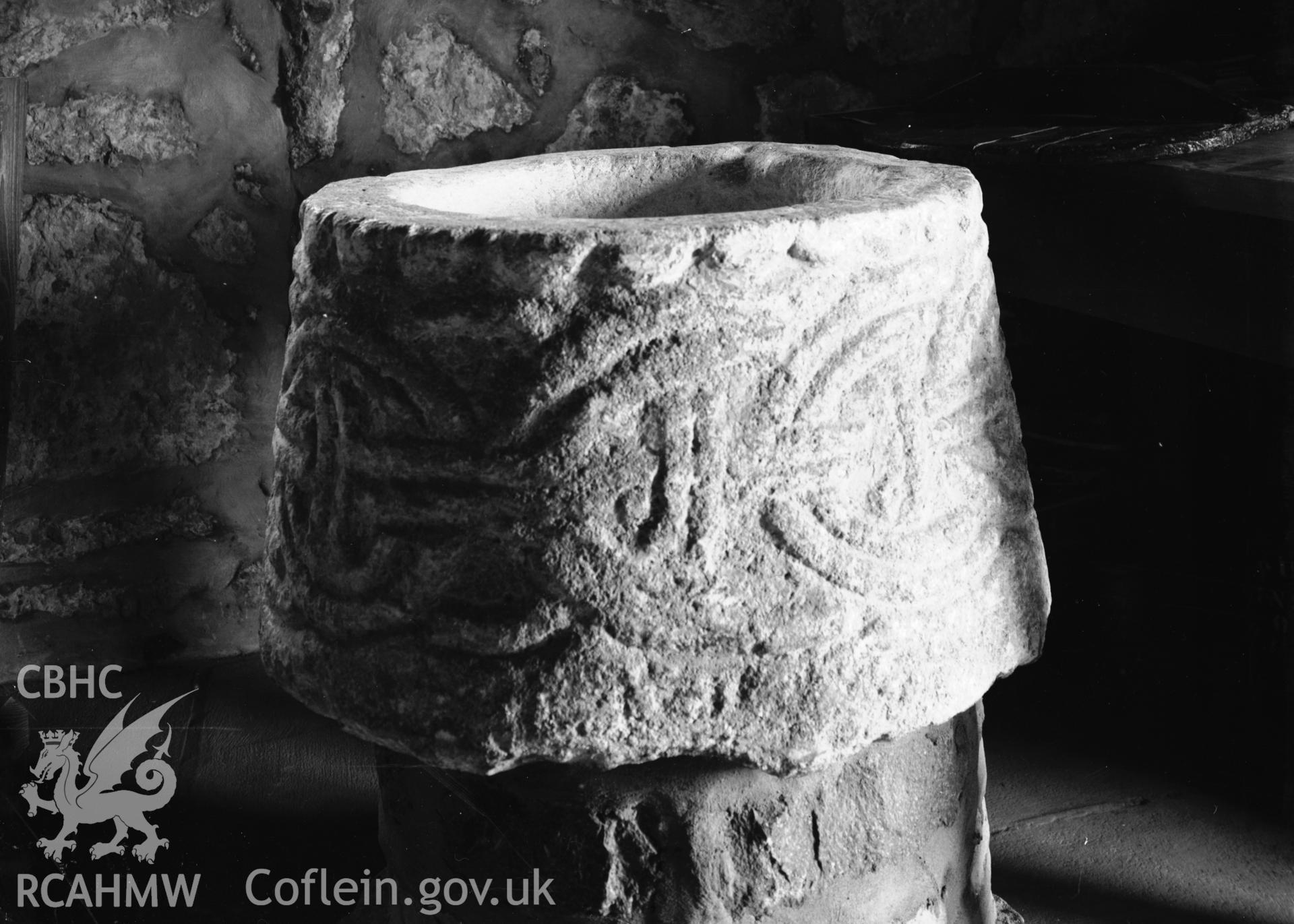 Interior view showing font bowl.