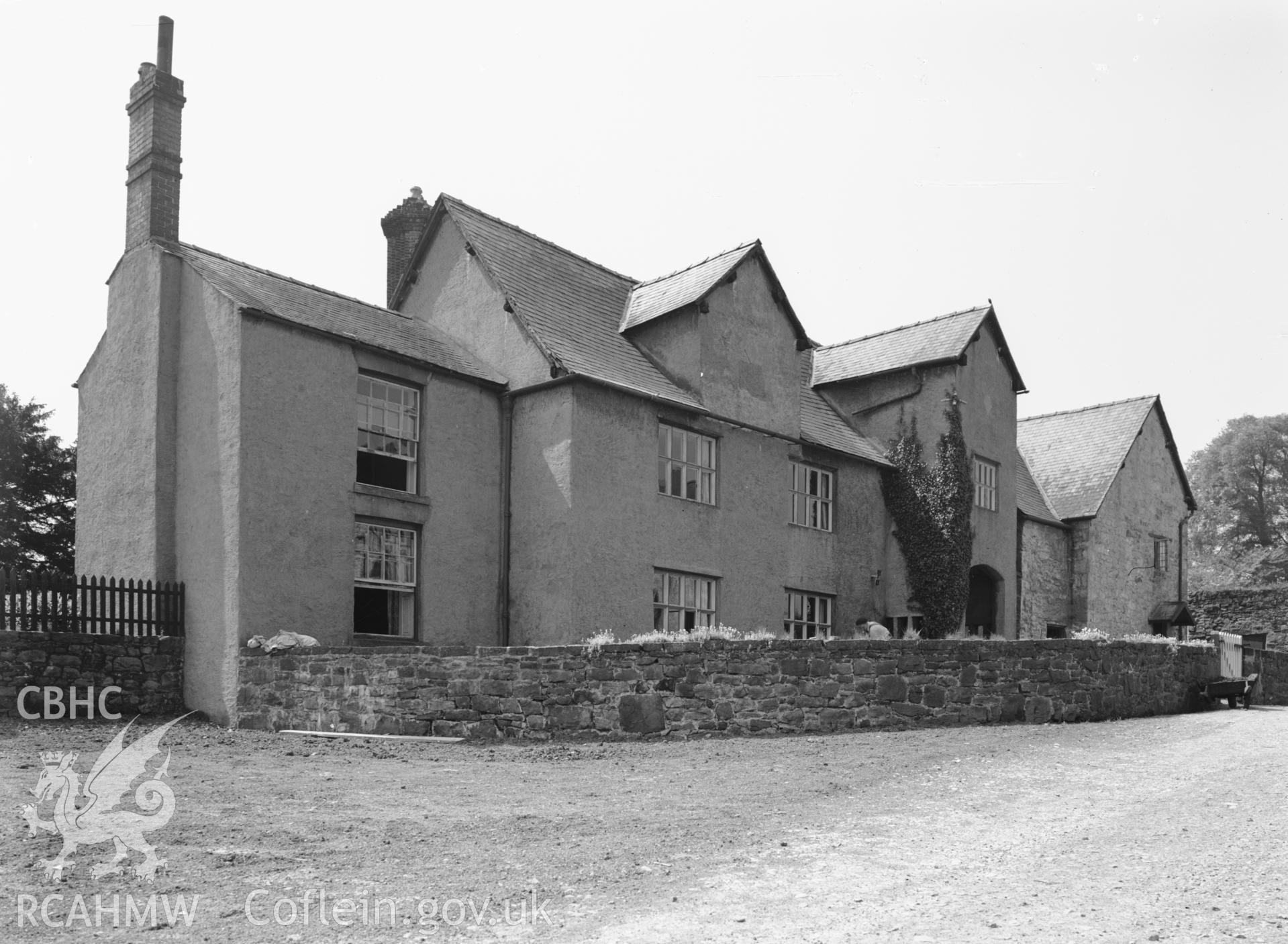 Exterior: the south wing from the NE