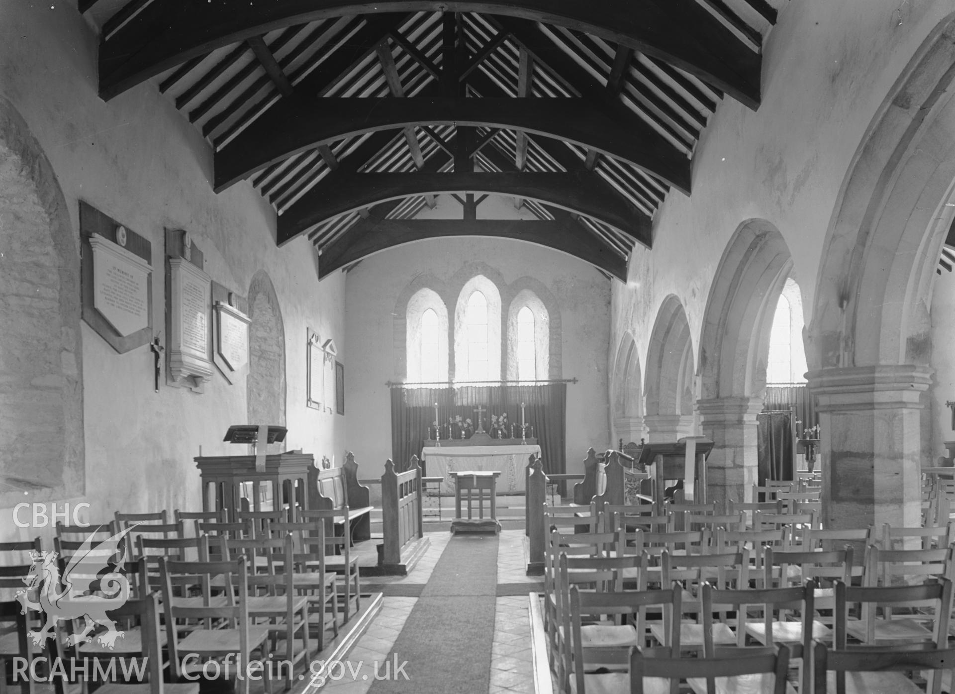 Interior view looking east in the north nave.