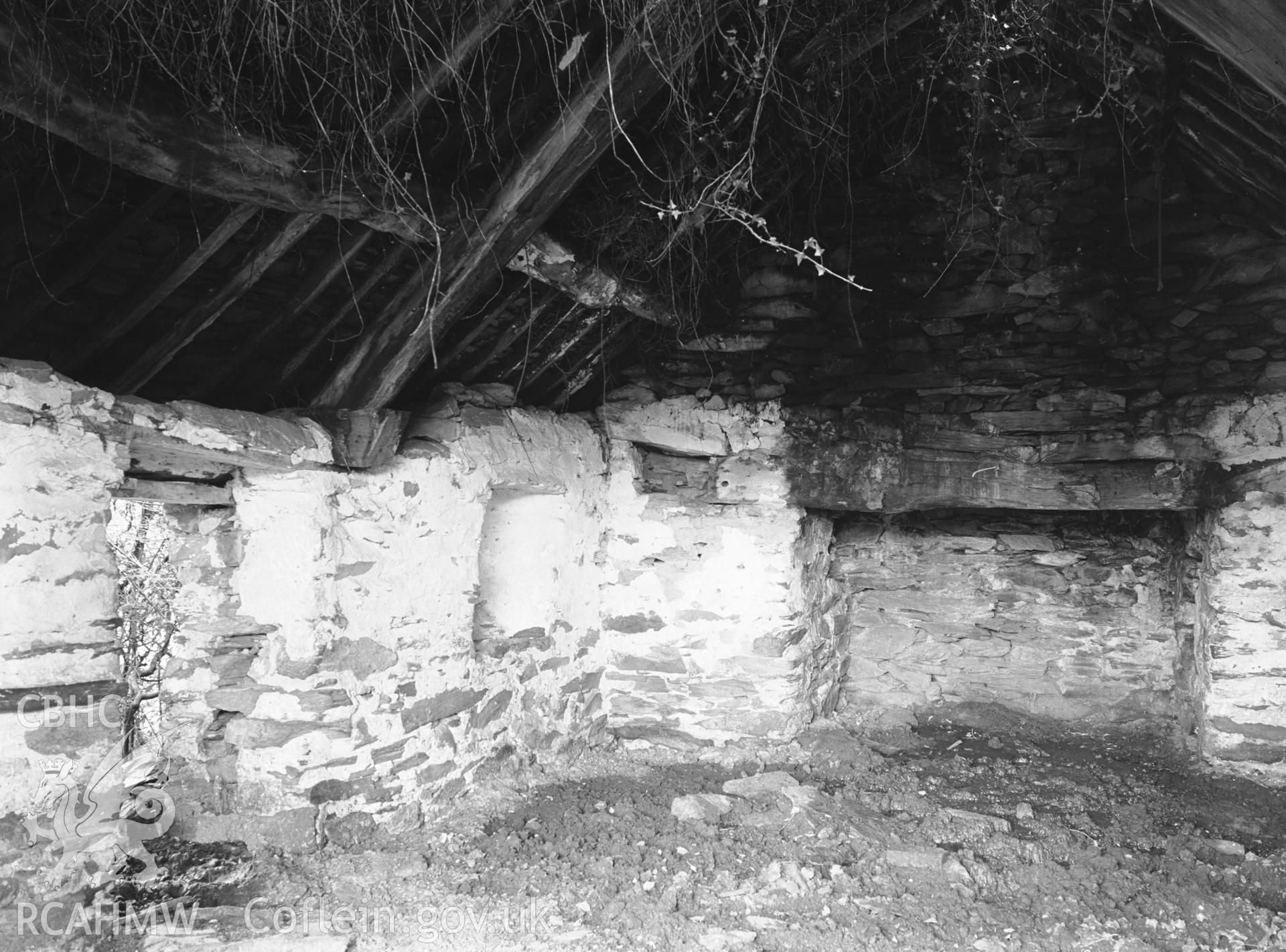 Interior view of the one-roomed cottage.