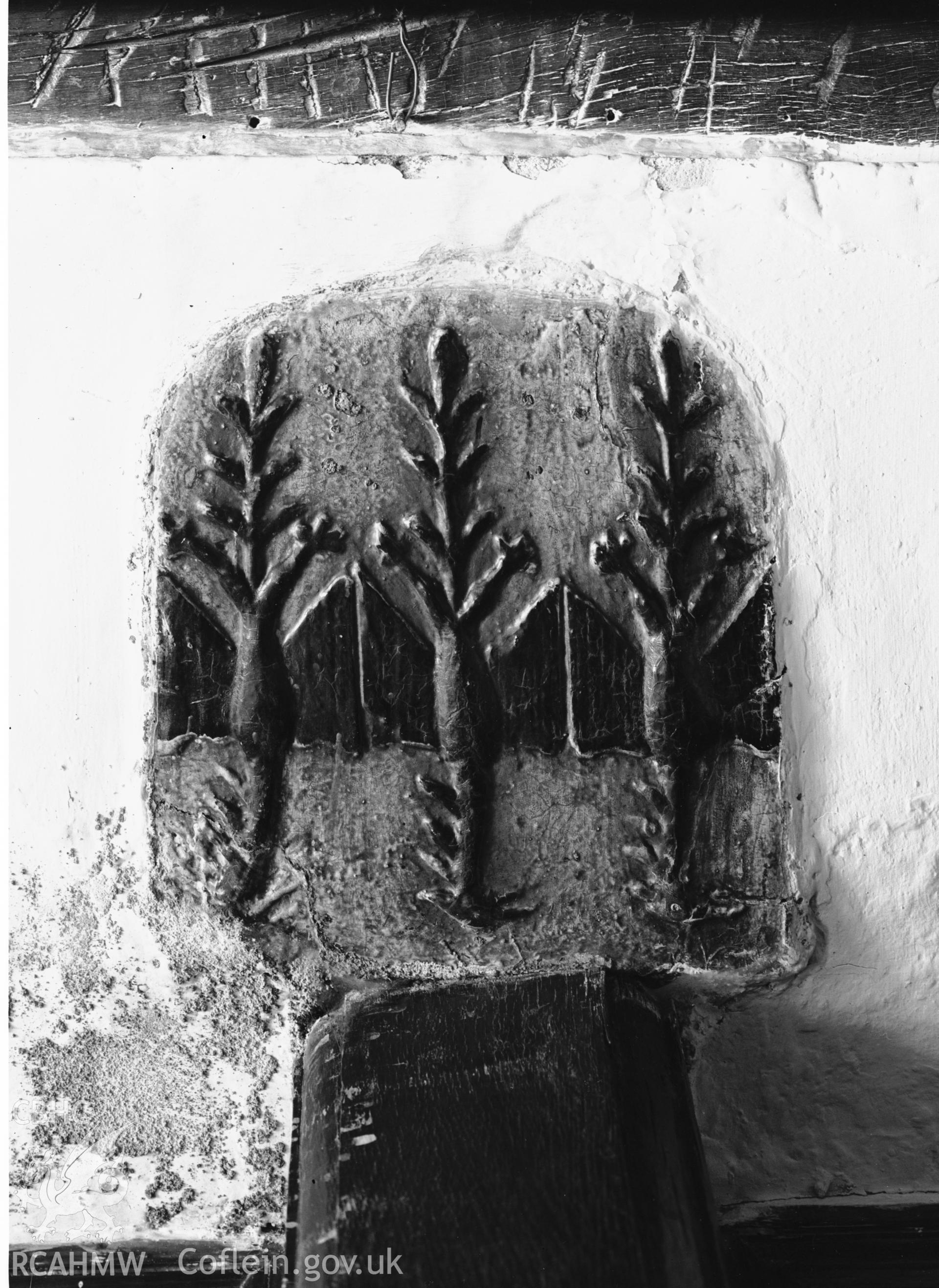 Interior view showing plaster panel.