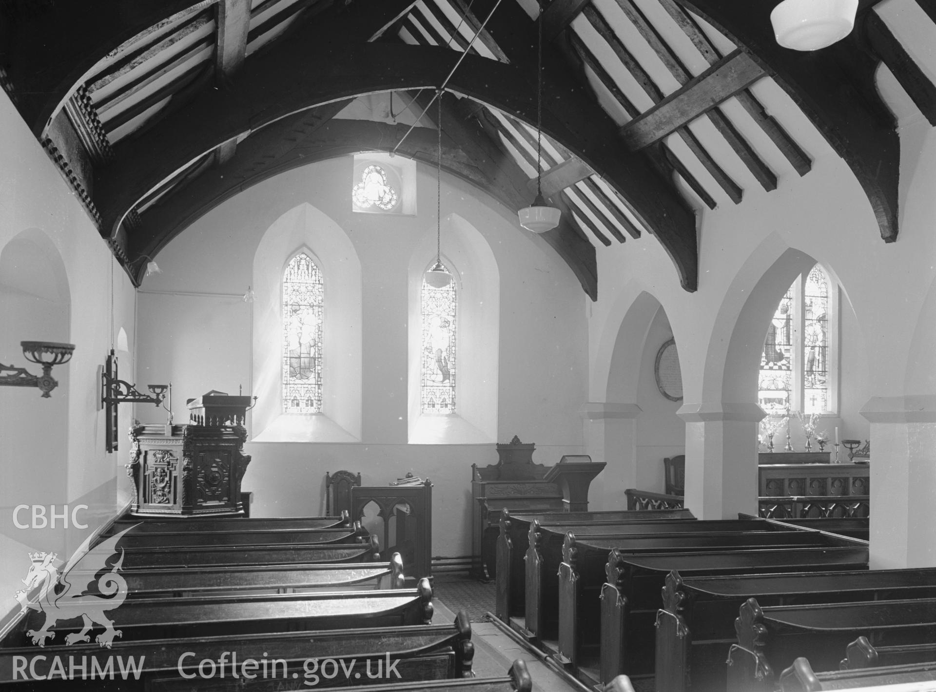 Interior view looking east in the north nave.