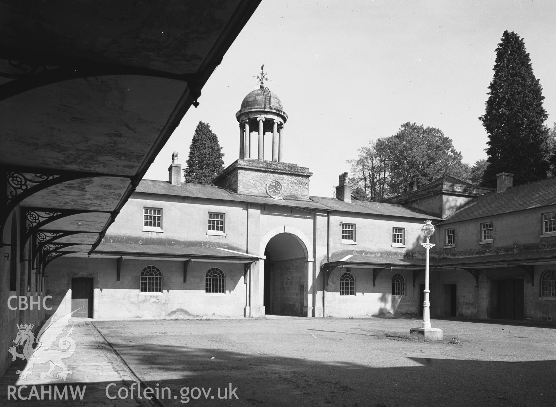 Exterior view of stable courtyard at Glynllifon Hall