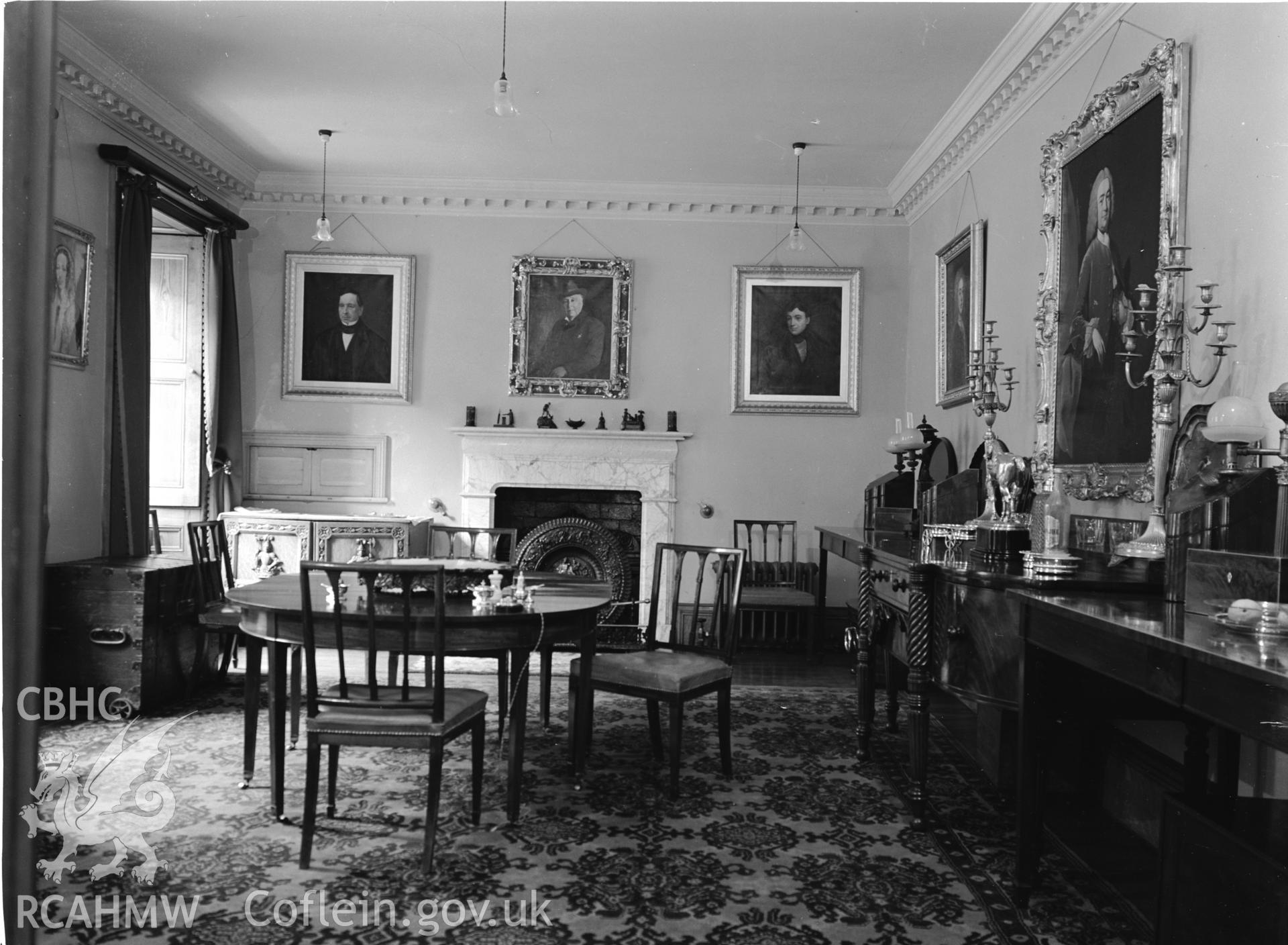 Interior view showing the dining room.