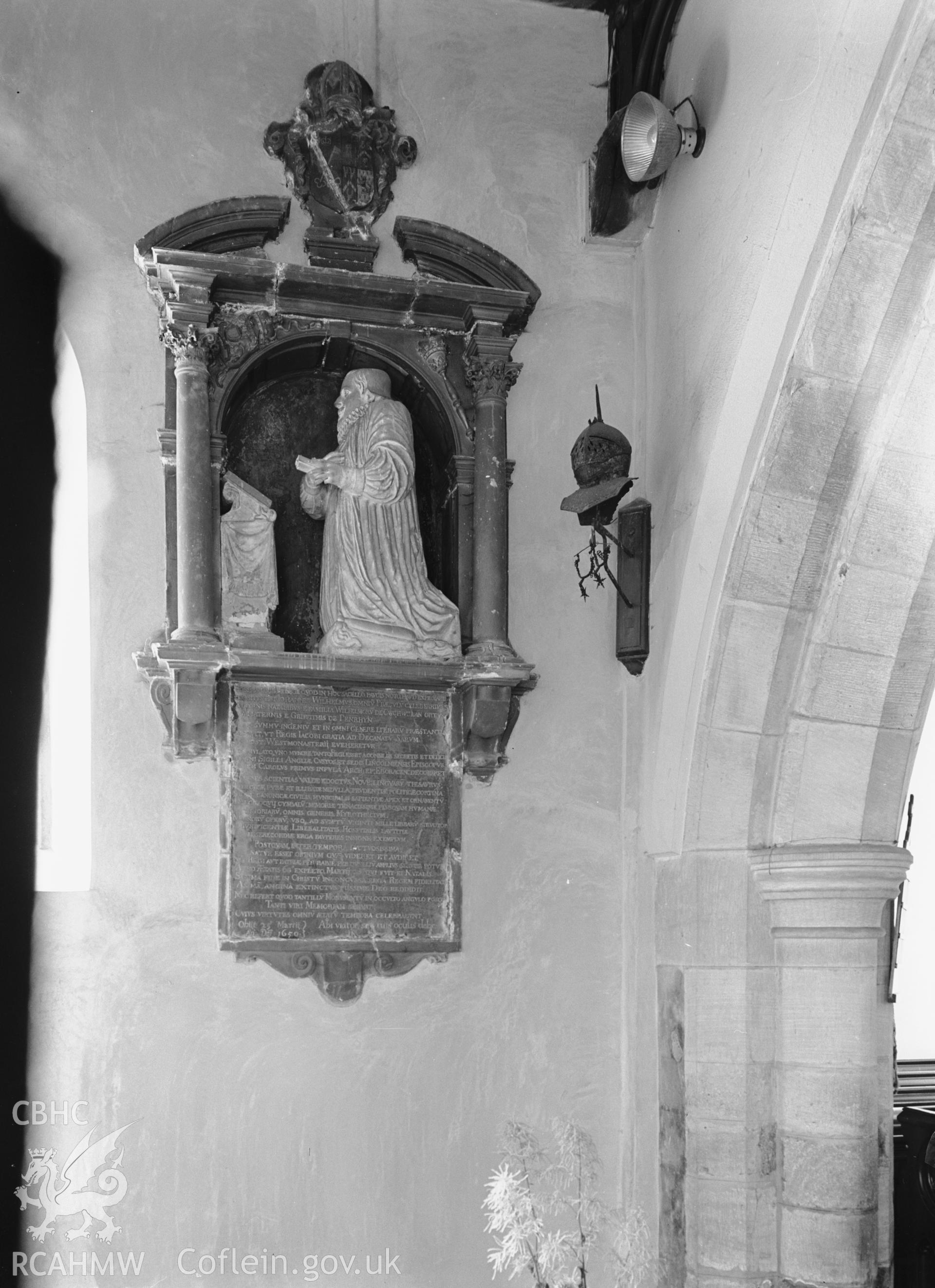 Interior view showing memorial to Bishop John Williams.