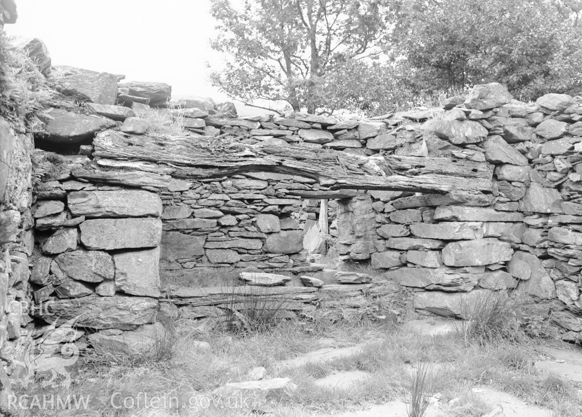 Interior view showing the fireplace.