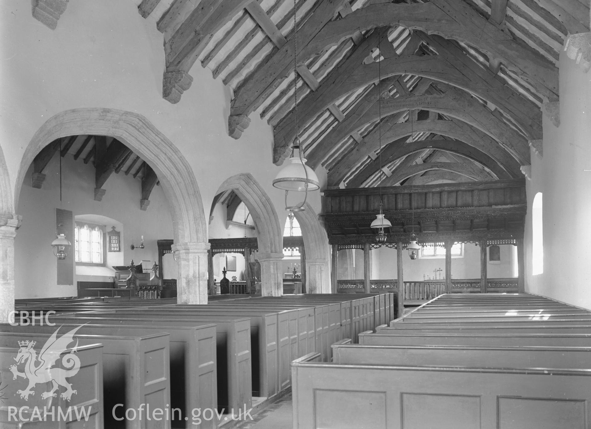 Interior view looking east in the south nave.