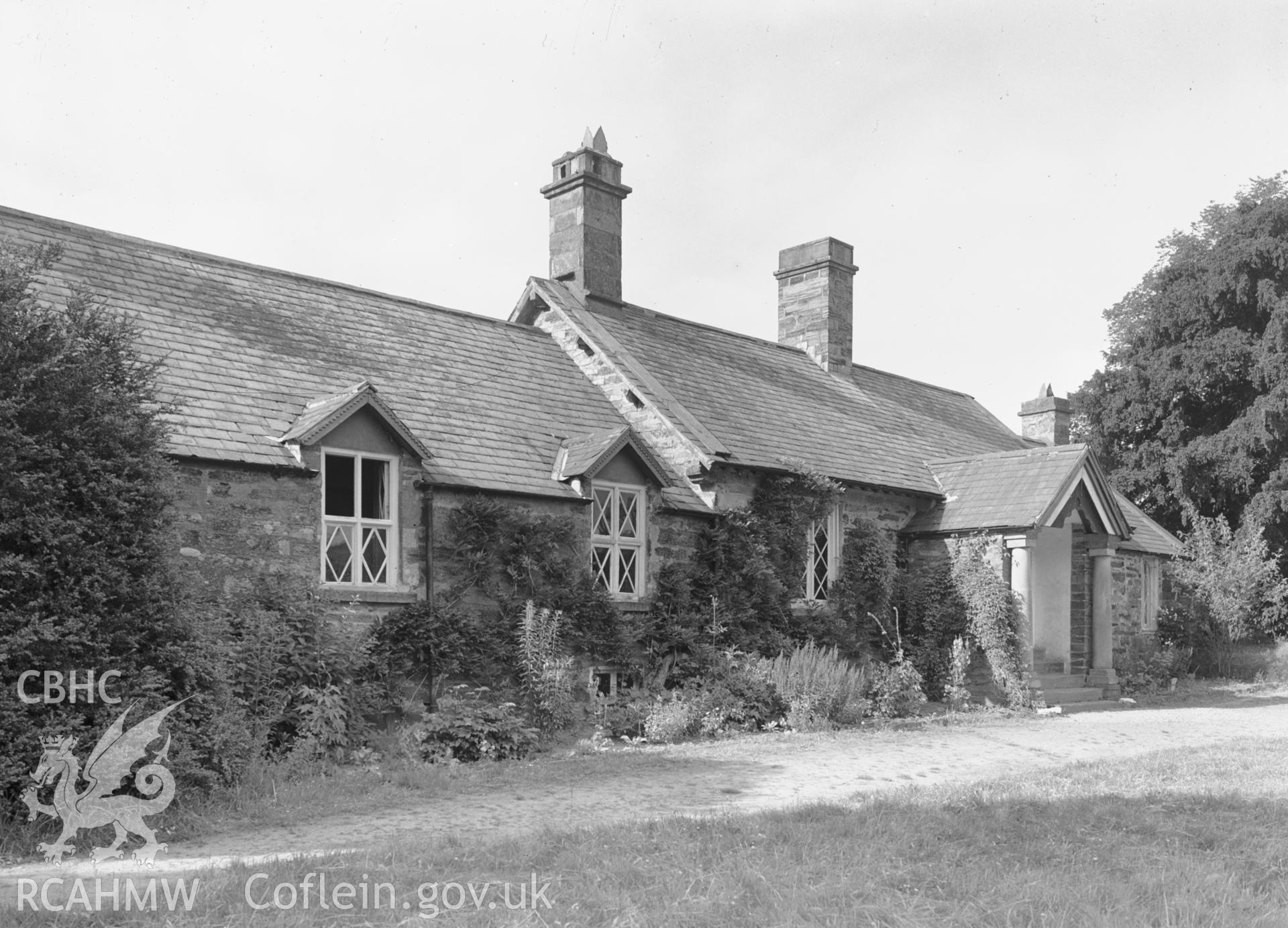 Exterior view from the south-west showing house adjoining the chapel.