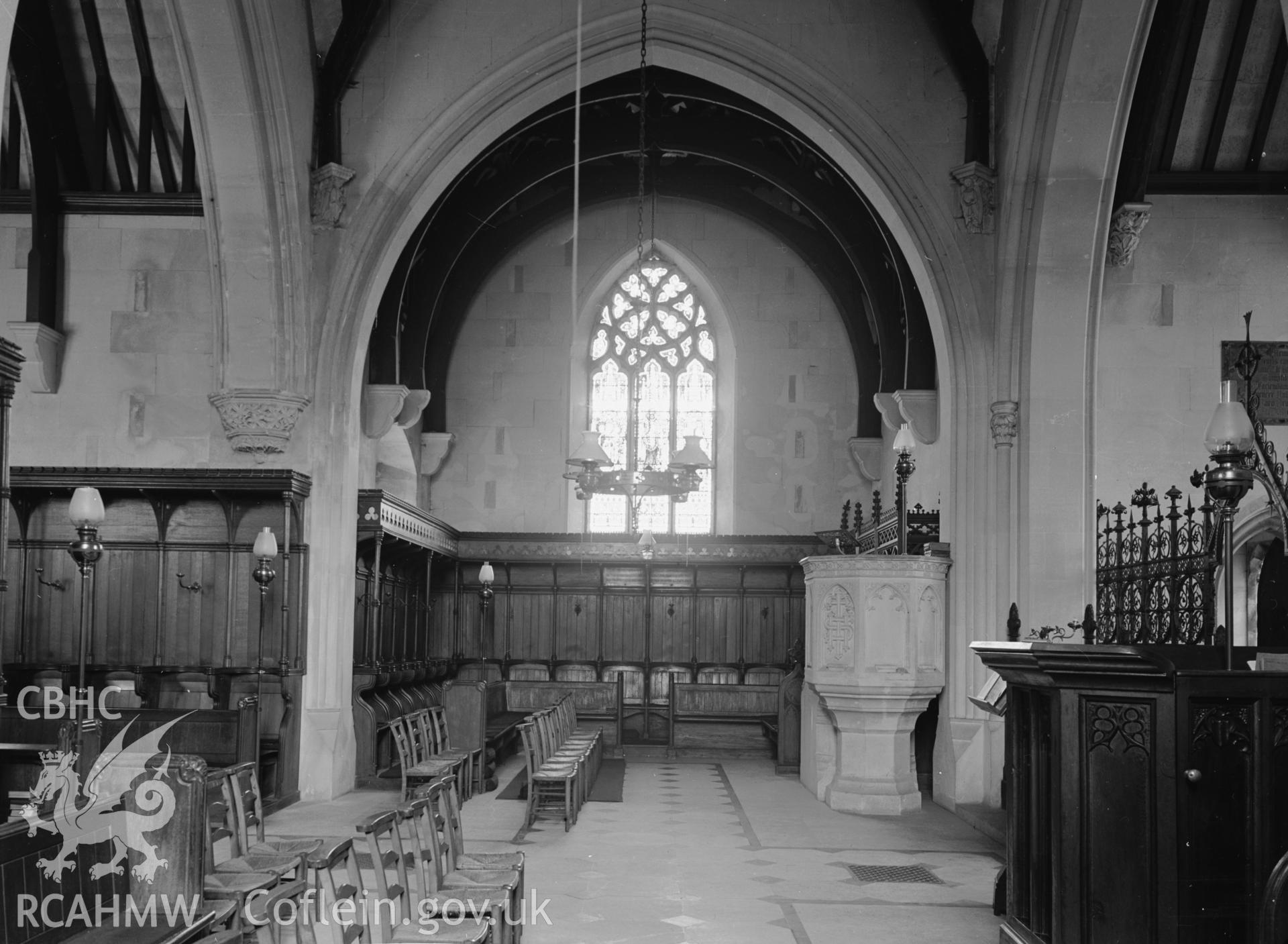 Interior view looking towards north transept.