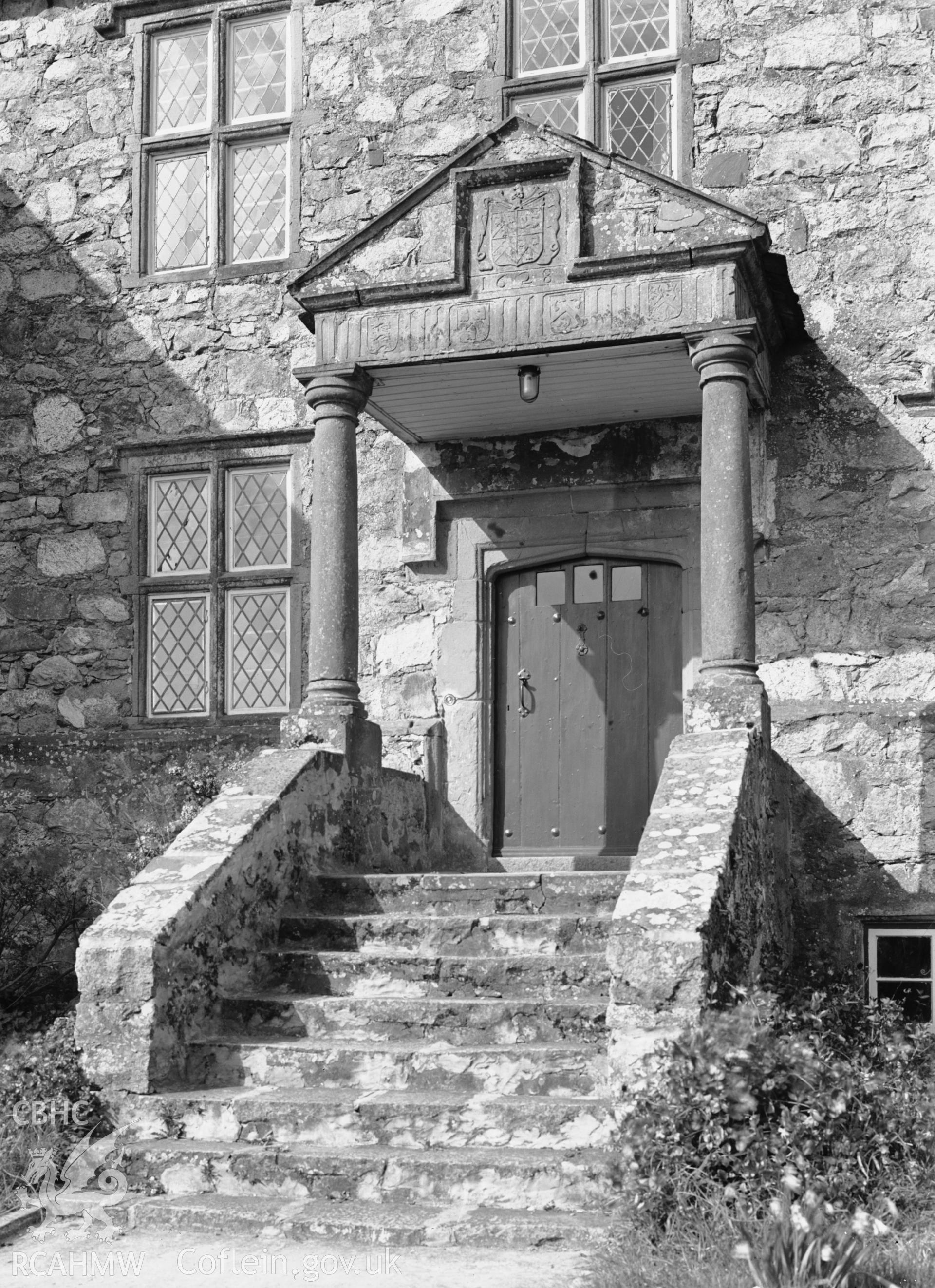 Exterior view of the house showing the seventeenth-century doorway