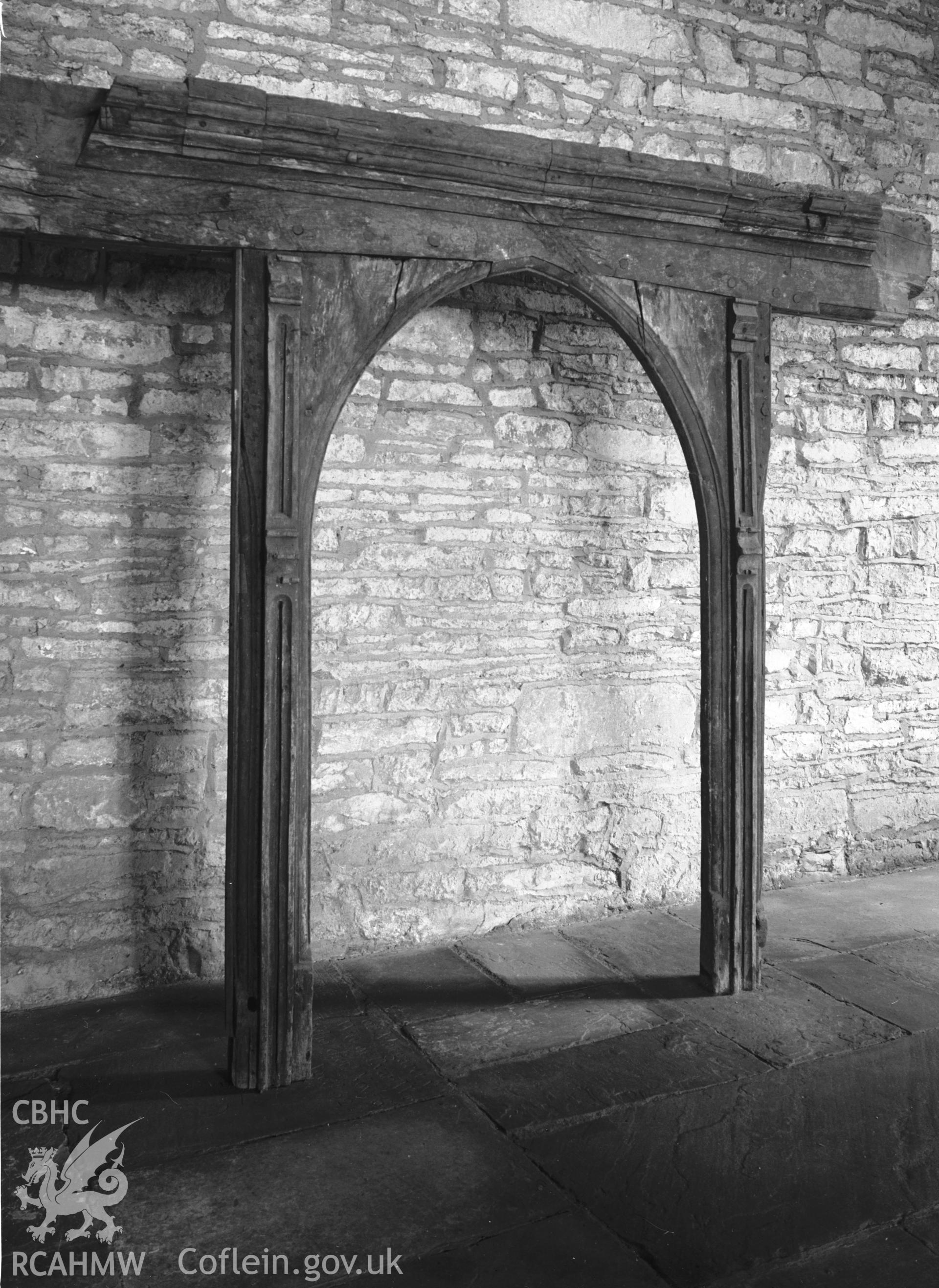 Interior view showing remains of the screen.