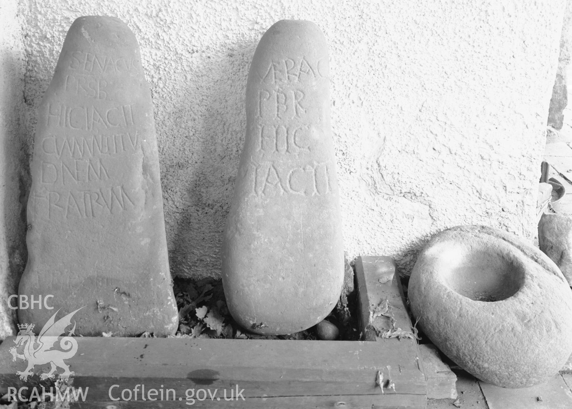 Inscribed stones.