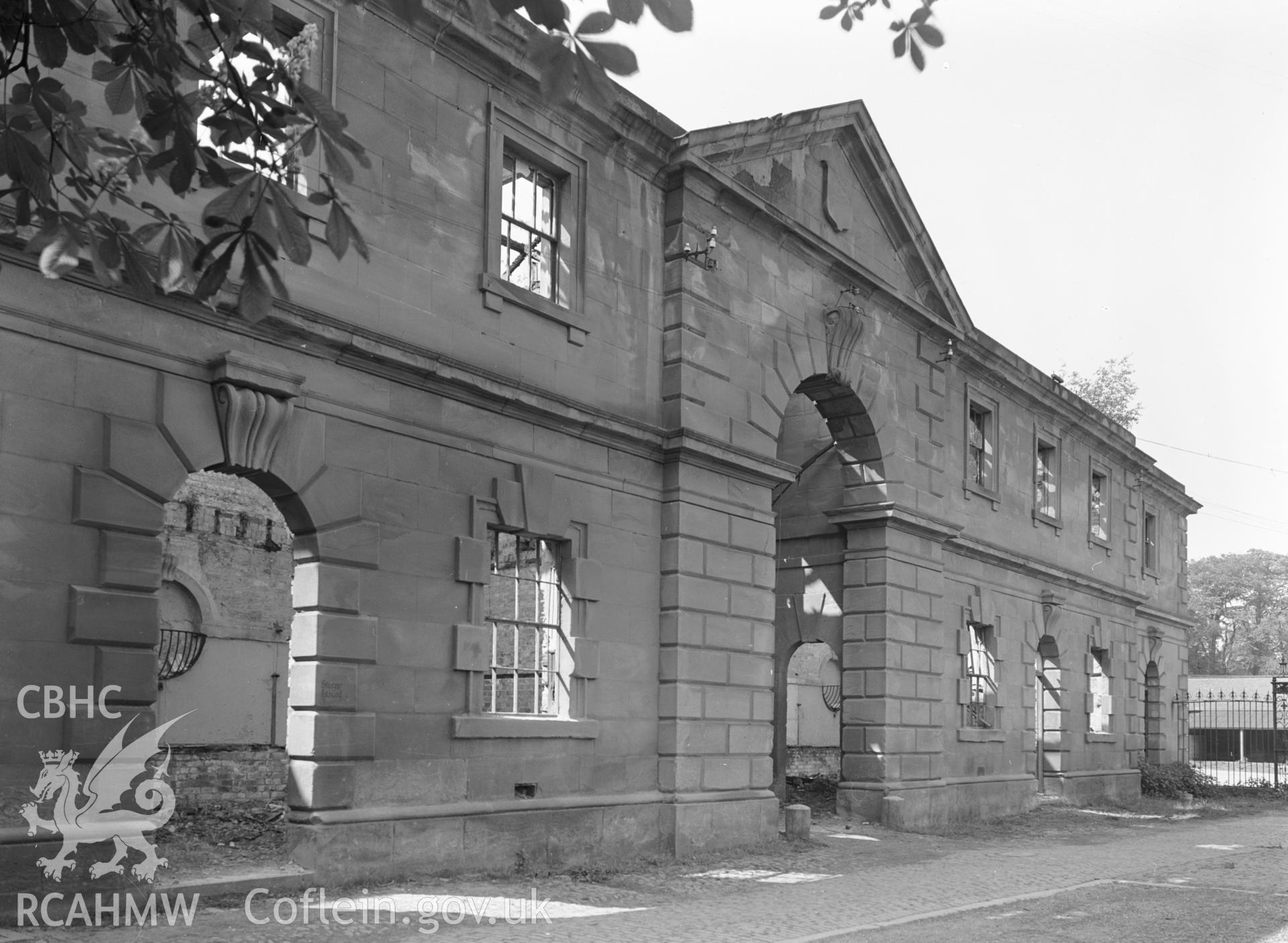 Exterior: the stables from the NE