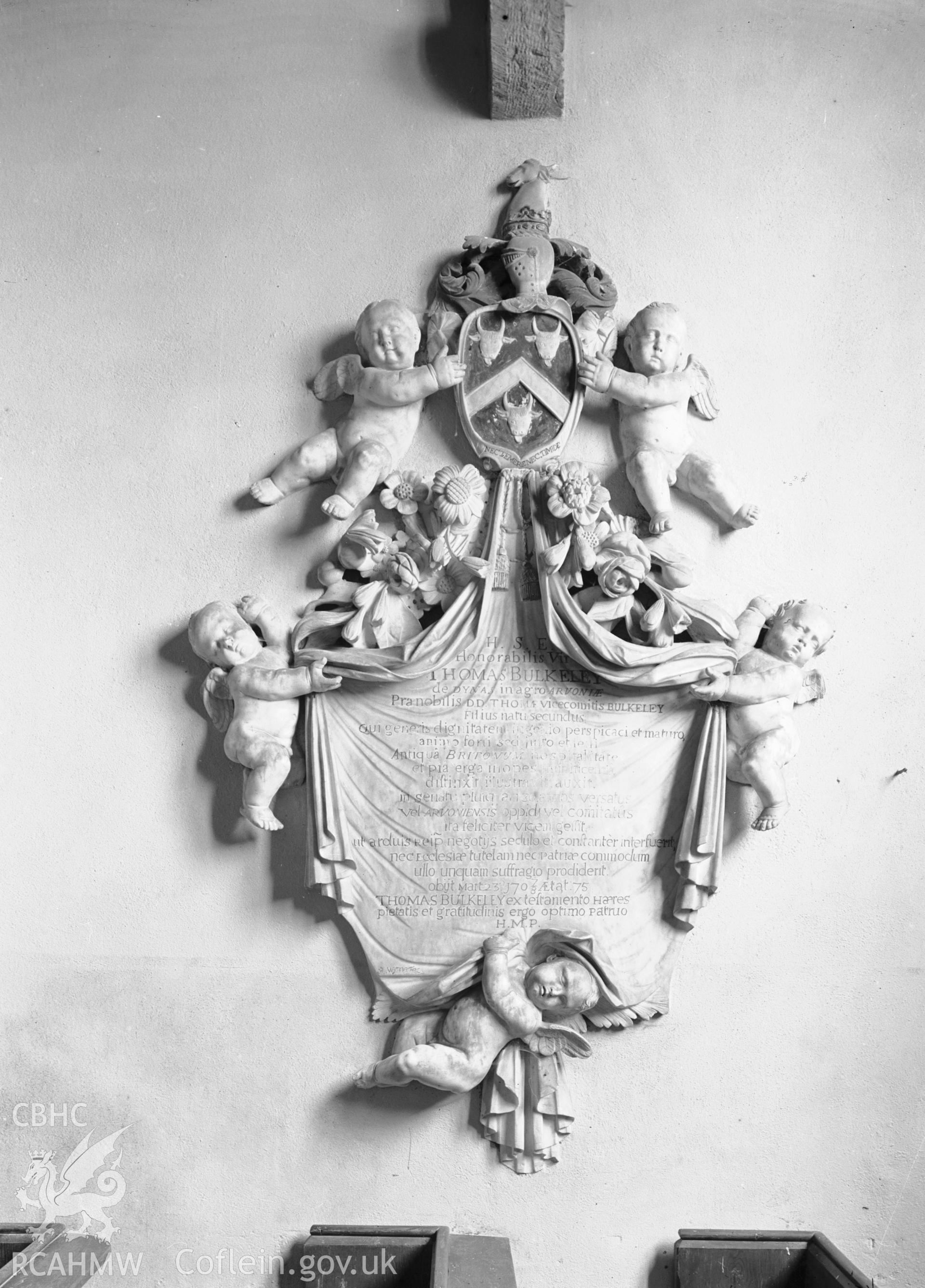 Interior view showing memorials in the south transept.