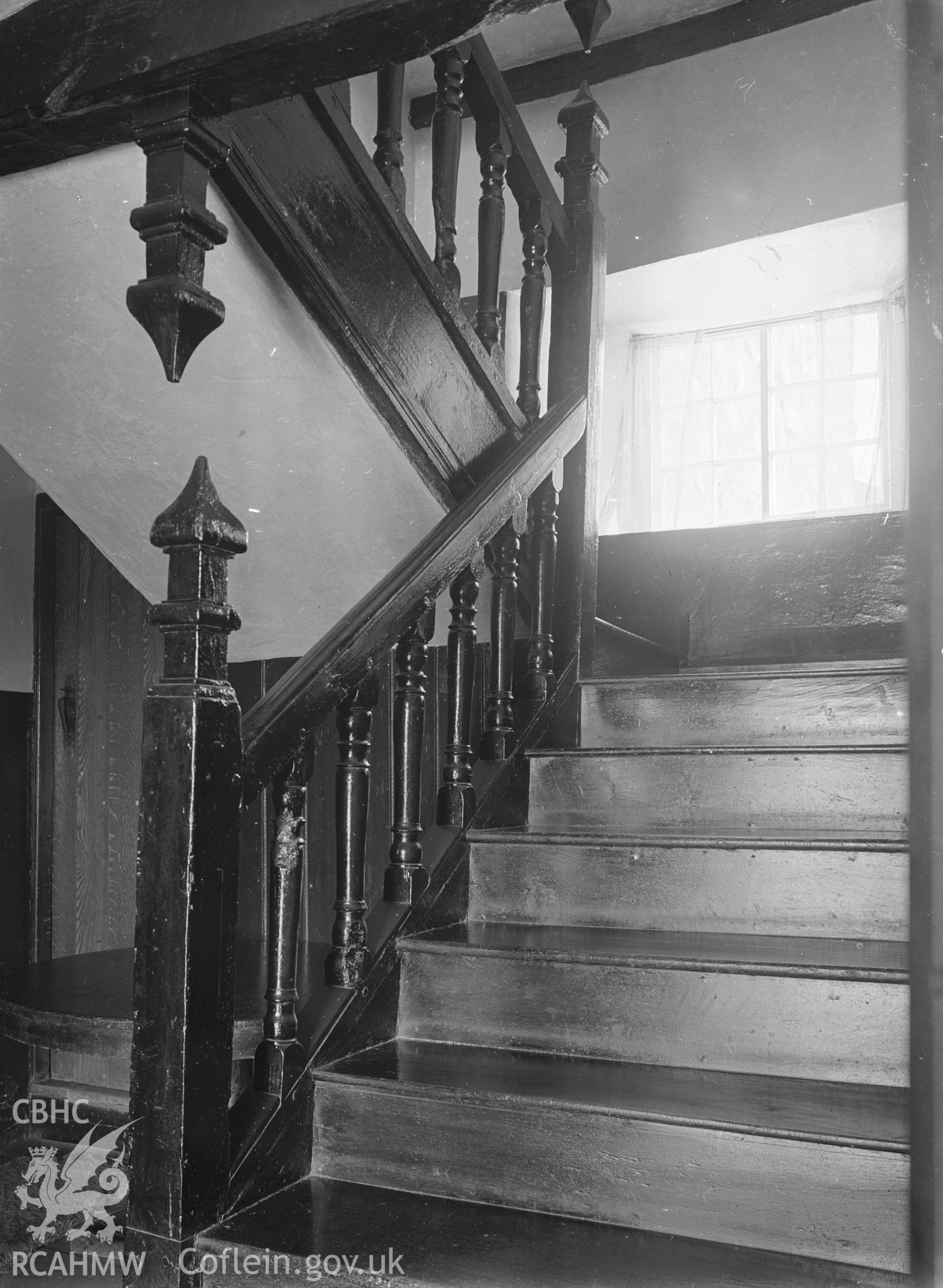 Interior view showing the staircase from the ground floor.