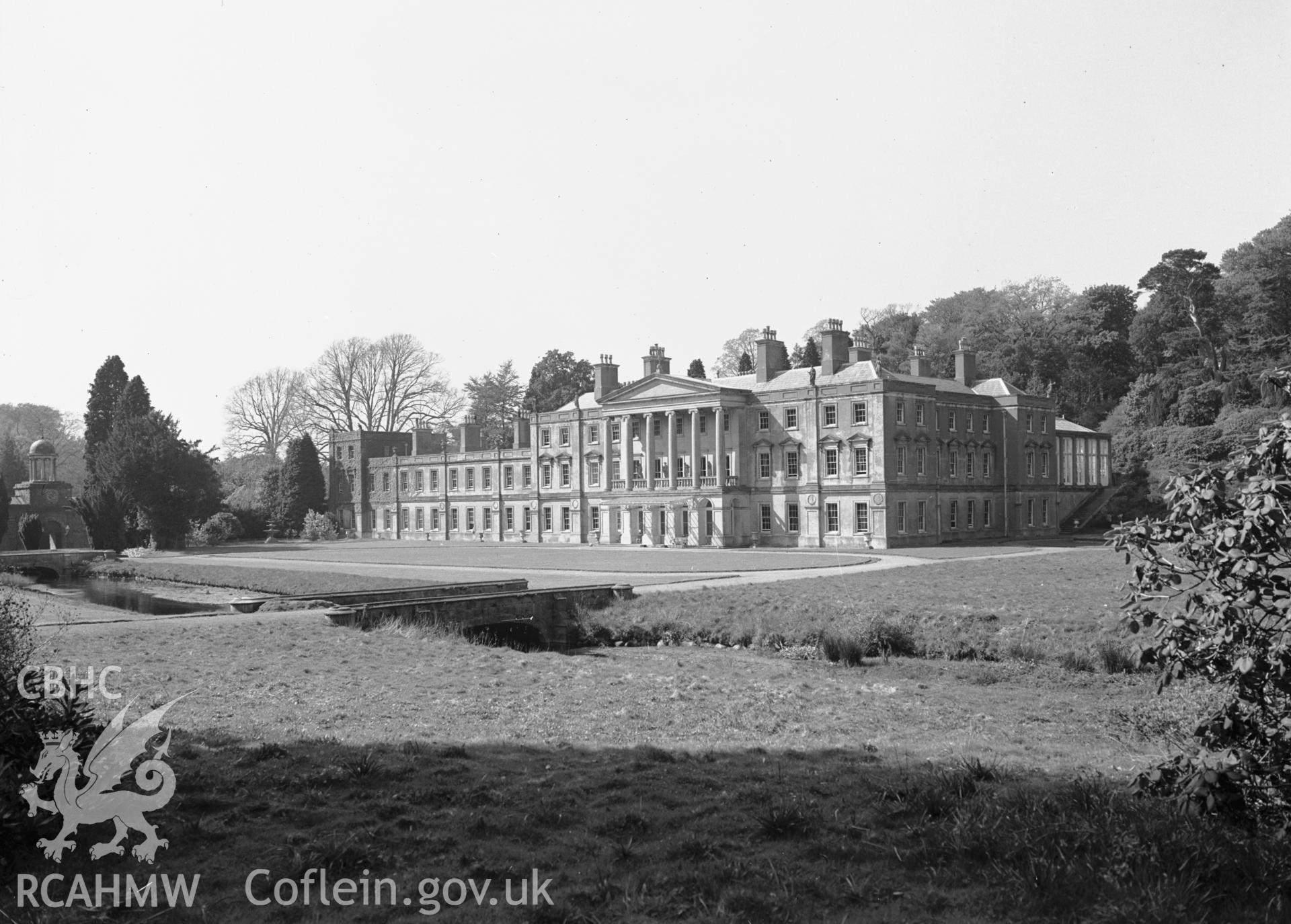 Exterior view of Glynllifon Hall from south-east