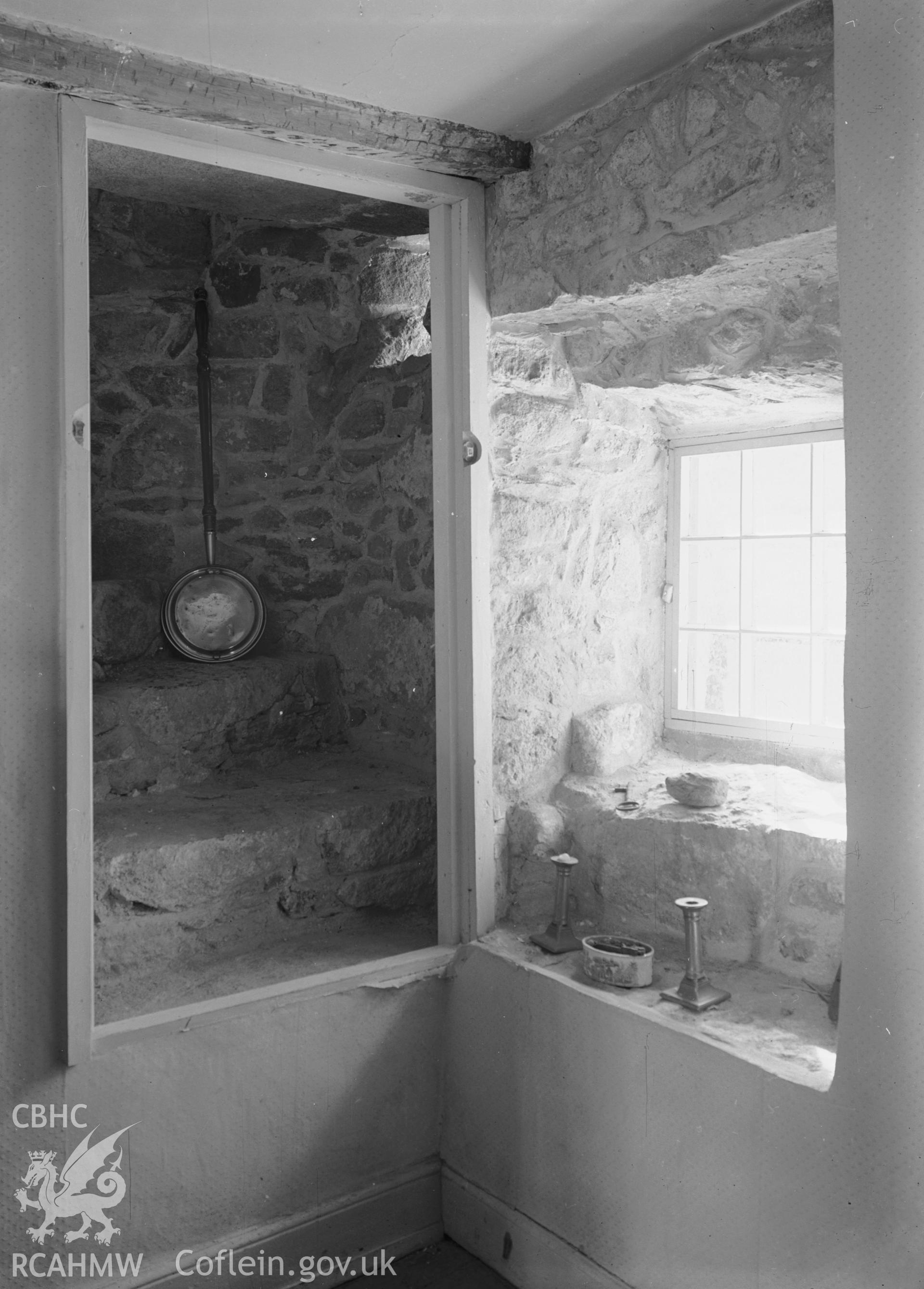 Interior view showing the stone staircase.