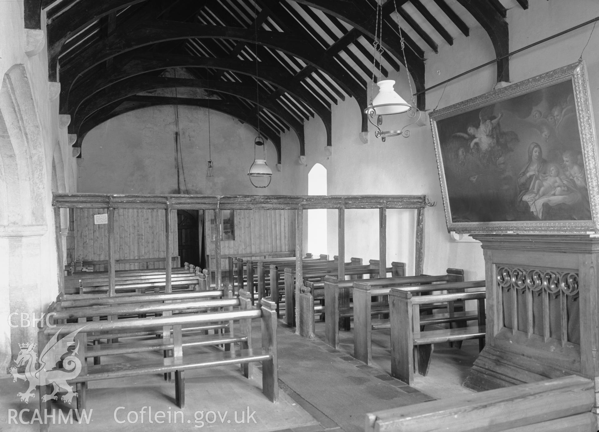 Interior view looking west in the north chapel.