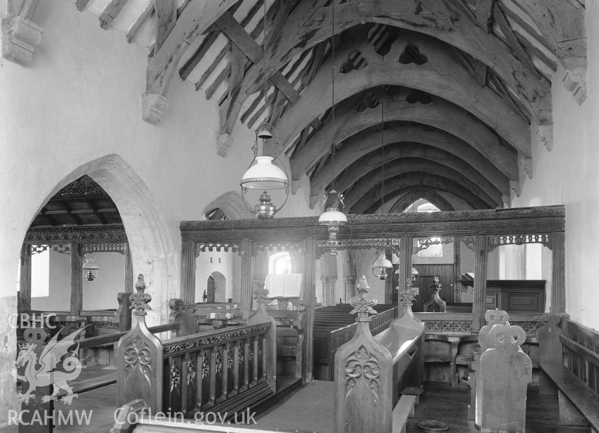 Interior view looking south from the altar.