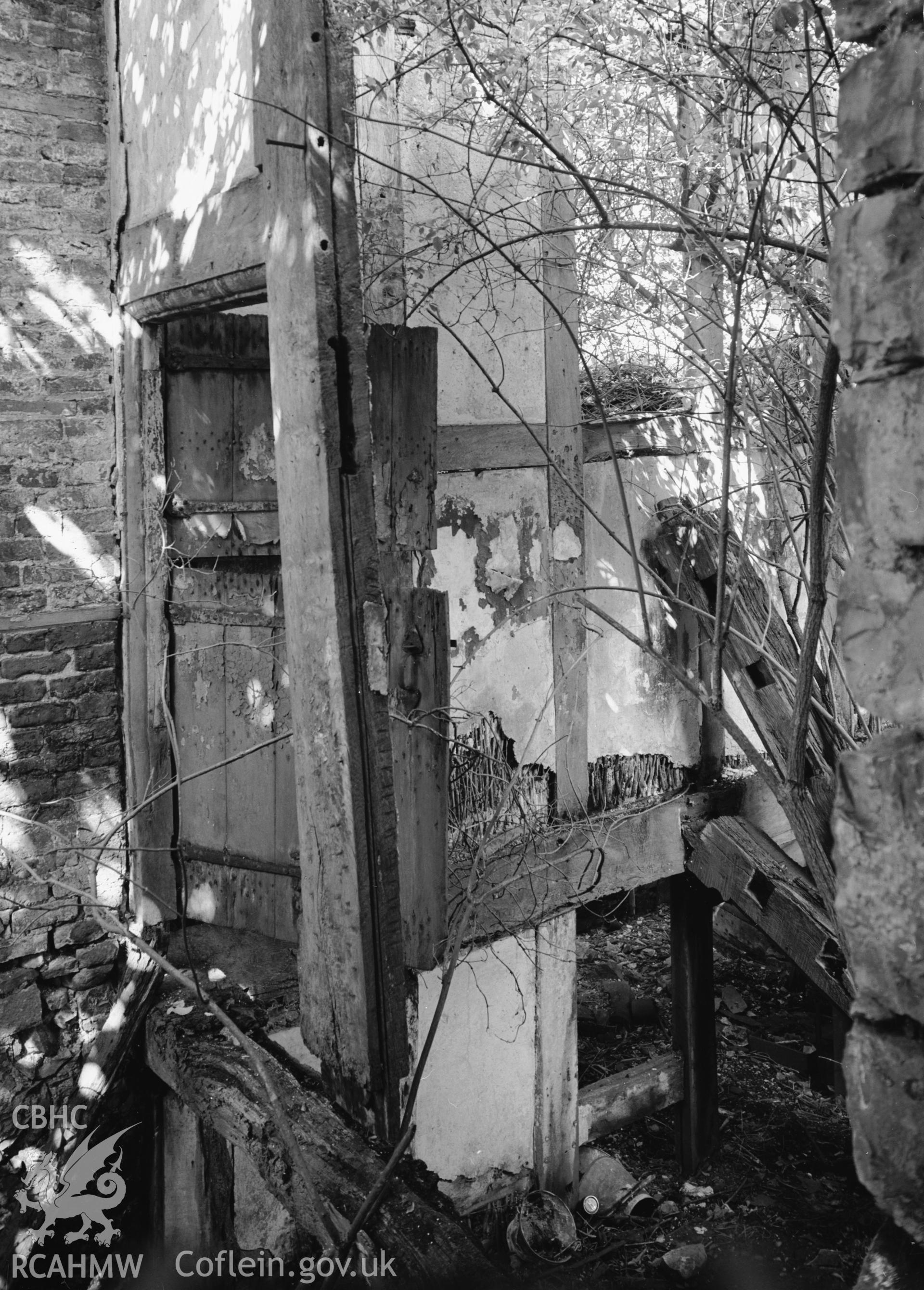 Interior view showing halved door